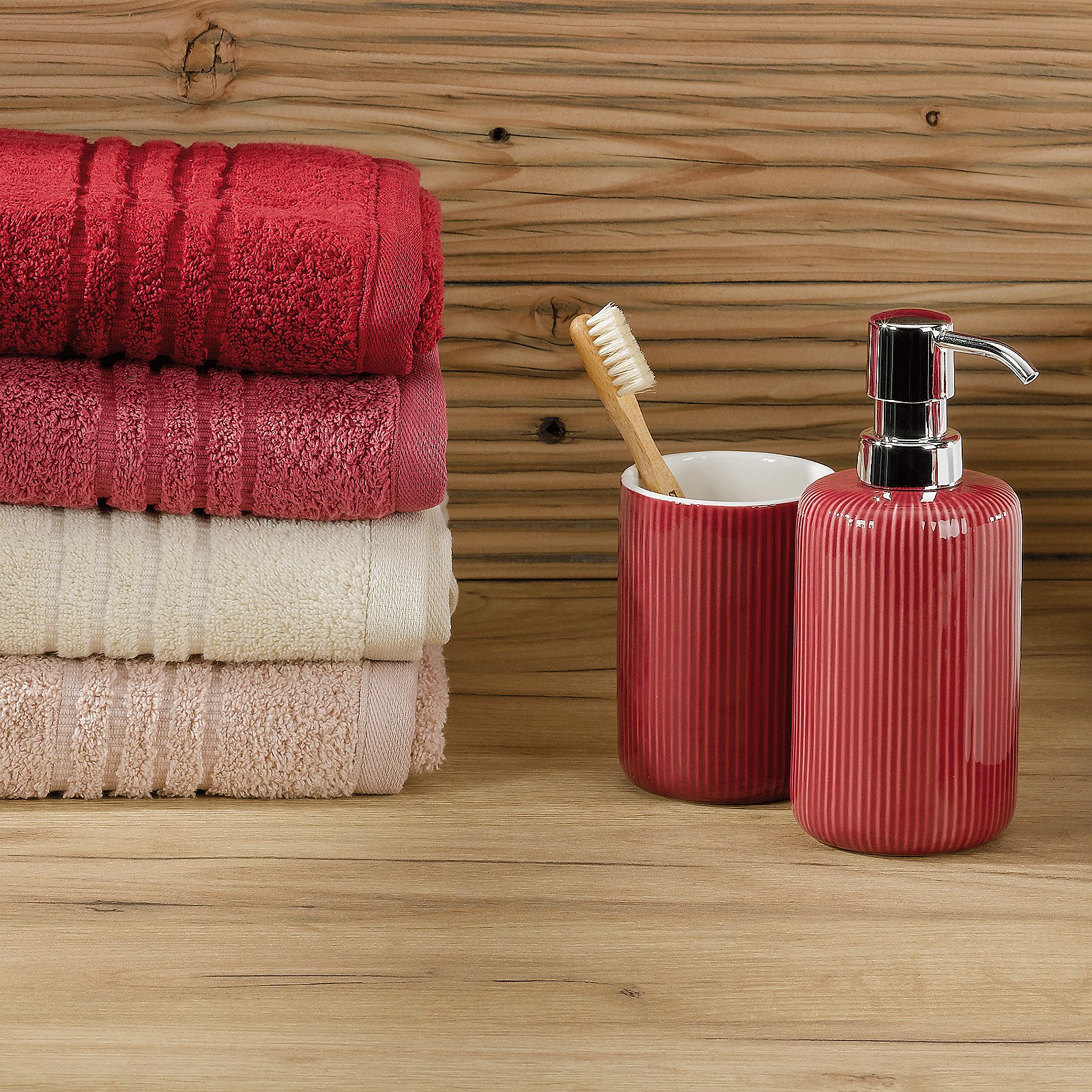 Kela Becher AVA in Farbe himbeerrot, Handtuch, Waschraum, Korb?, Spender?, Toilettenartikel
