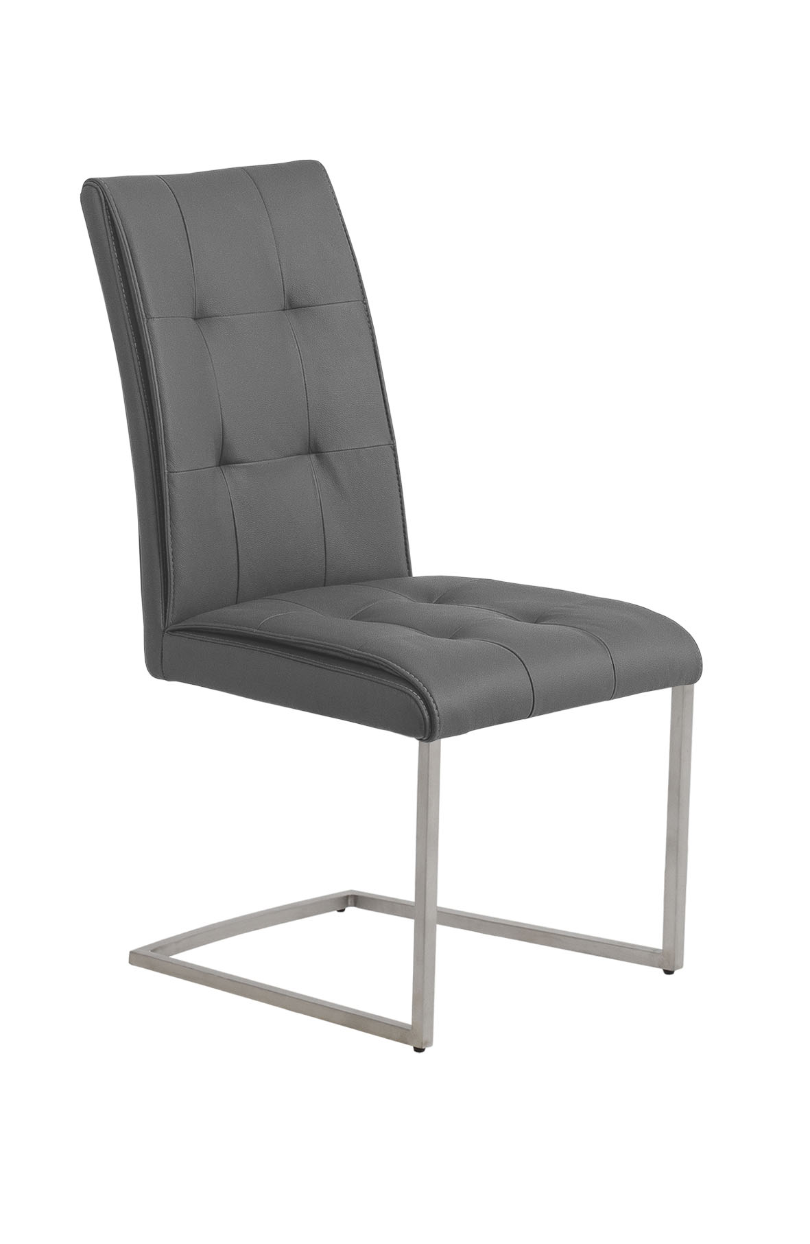 Interliving Stuhl IL5104 in Sitz Echtleder grau