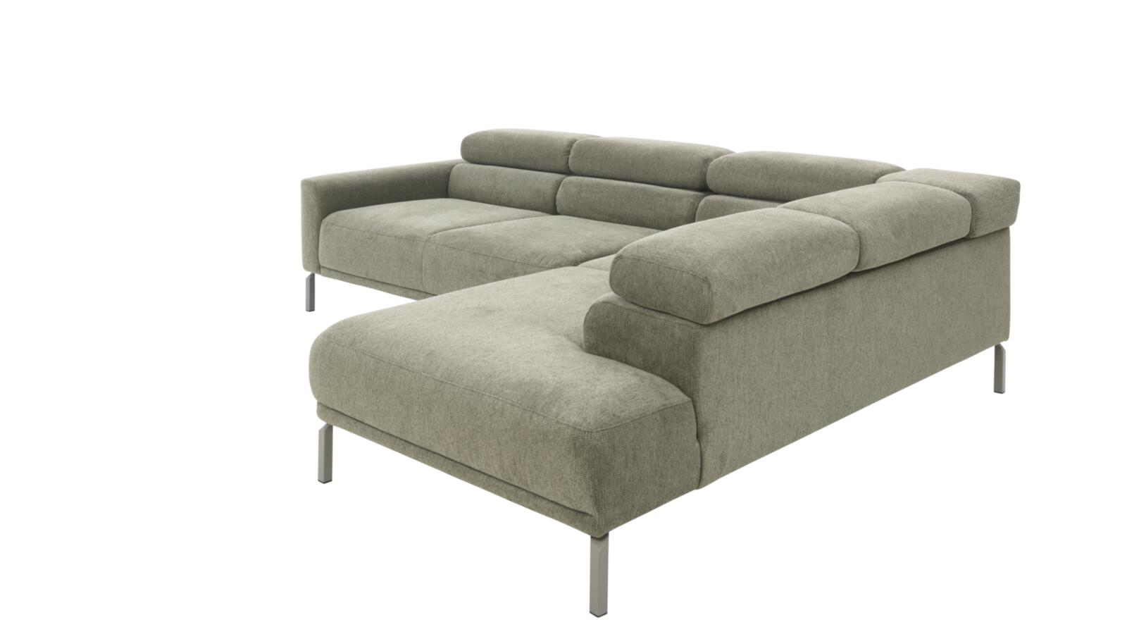 Roomio Polsterecke NO. 4106 ca. 267x219cm in Stoff Famous turtle, sofa, sectional, Leinen, beige, Metallbein