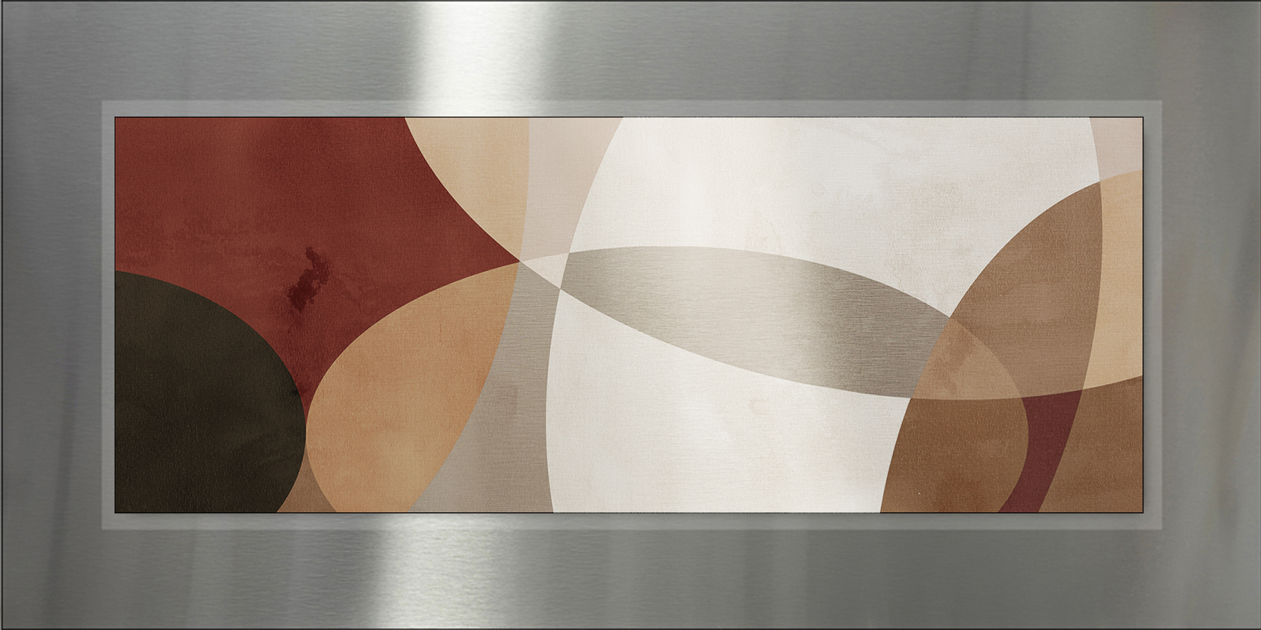 ProArt Double-Alu -Dibond bedruckt mit Aufsatz aus Dibond 100x50cm Abstract Shapes XIV