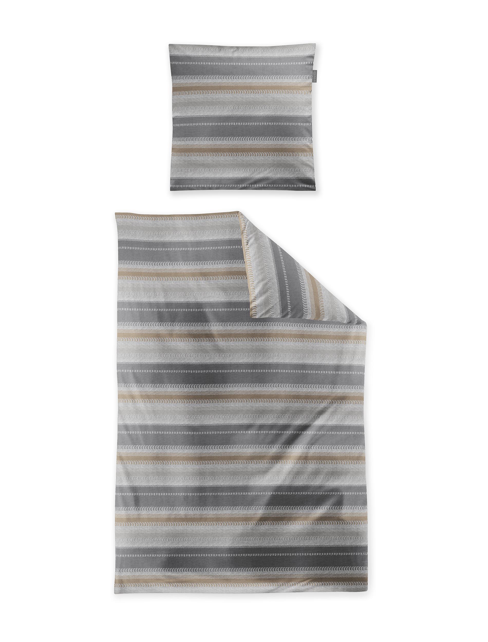 Irisette Edel-Feinbiber Bettwäsche KOALA ca. 155x220cm in Farbe grau