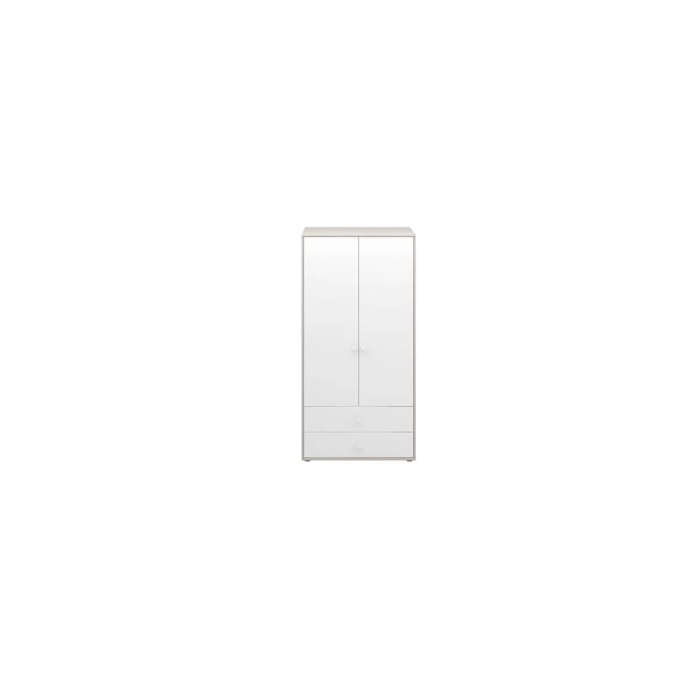 Flexa Kleiderschrank Classic, ca. 101 x 202 cm in grau lasiert/weiß