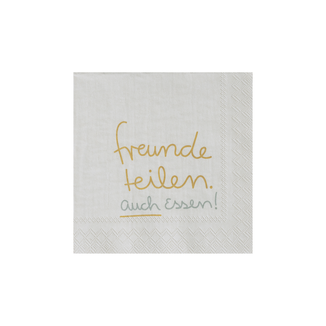 Cocktailserviette Freunde teilen auch Essen, servietten, papier, textil, geometrisch muster, goldfarbener spruch