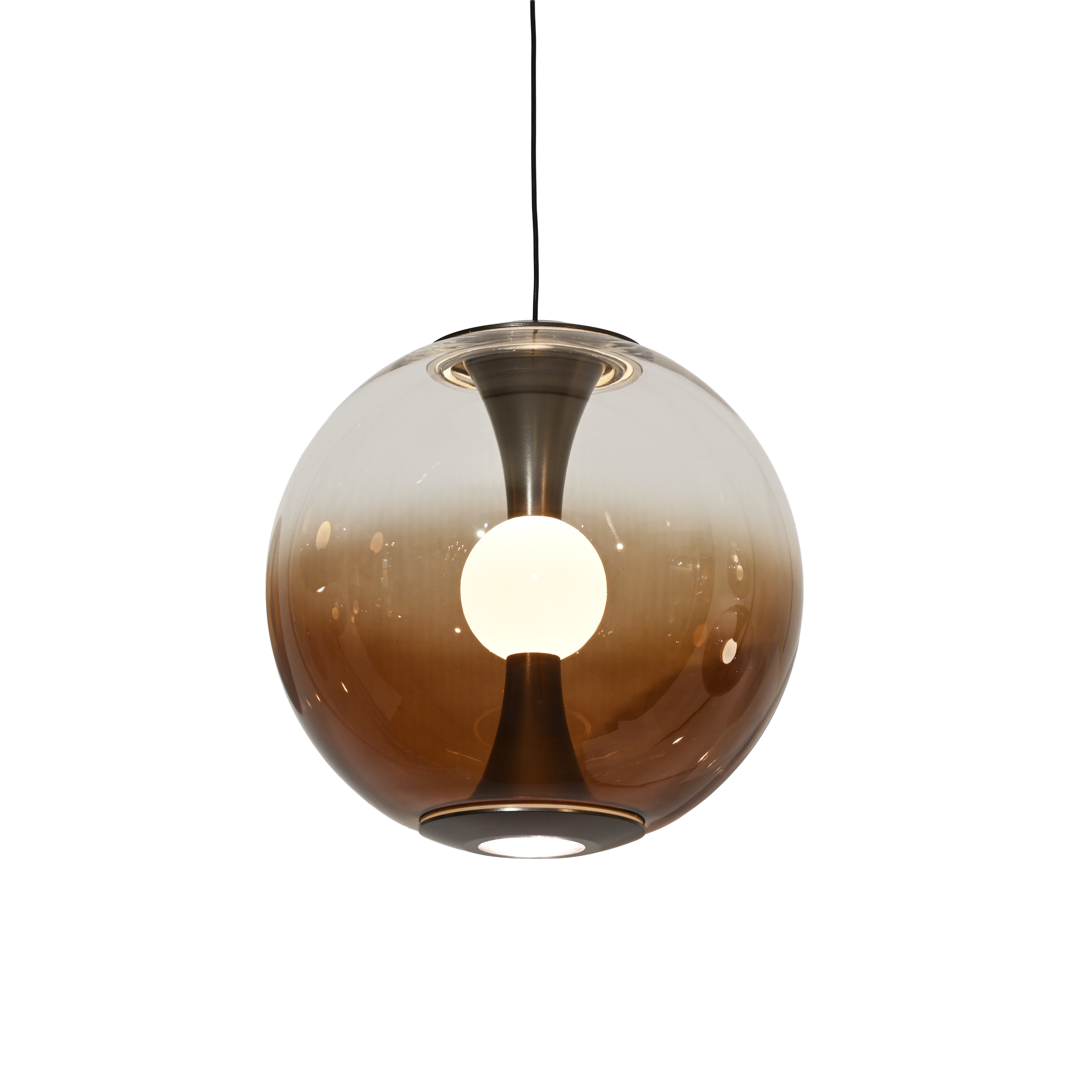 Paul Neuhaus LED-Pendelleuchte Base PURE BASE-GLOW 1-flammig in Farbe dark-metal brown Paul Neuhaus LED-Pendelleuchte Base PURE BASE-GLOW 1-flammig in Farbe dark-metal brown, Hängerleuchte, Glaskugel, Kugelpendel, Braunglas, Beleuchtung