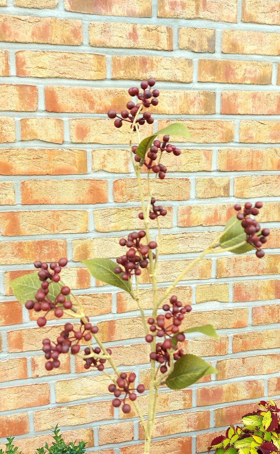 Beerenzweig 78 cm Vintage in burgunderrot