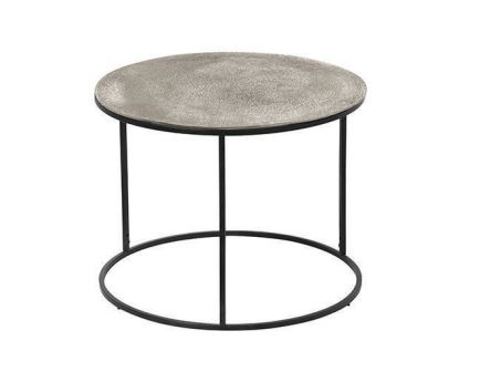 Beistelltisch PADMA Ø ca. 60 cm, Höhe ca. 46 cm in Farbe Silber, Schwarz