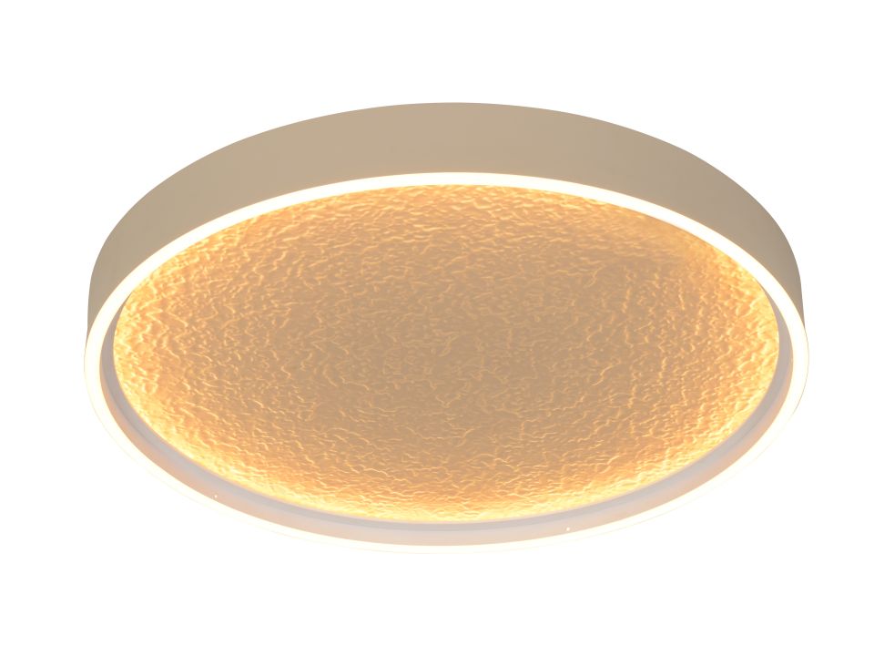 Global Technics LED-Deckenleuchte BORMES 1-flammig in Farbe sand Global Technics Deckenleuchte BORMES in sandfarben, deckenlampe, rund, warmweiß, LED, clamephlight