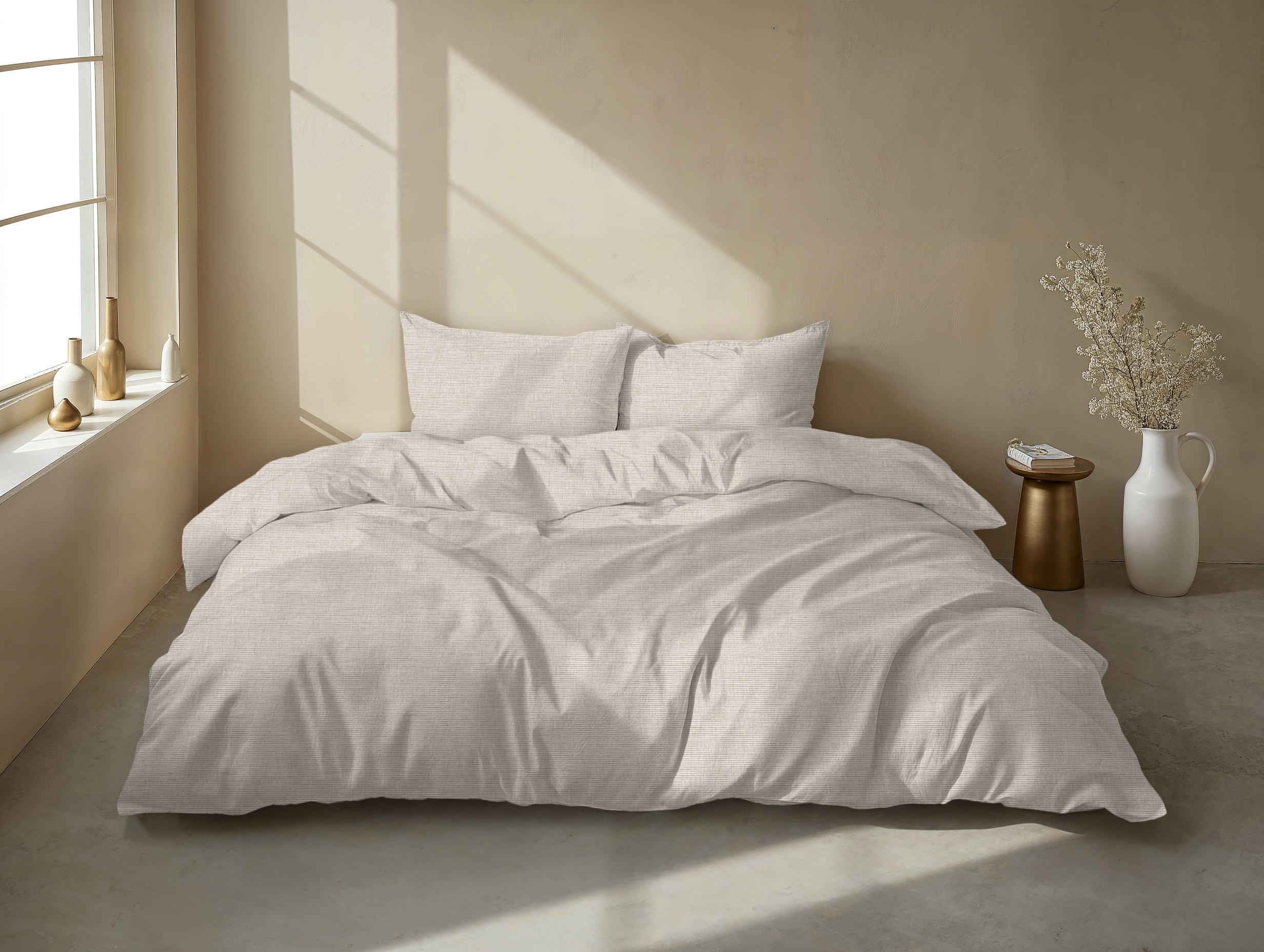 Heckettlane Bettwäsche ca. 135x200cm in Farbe Sandy-Beige, Kissen, Dekoration für Zuhause, Mobiliar, Kopfkissen, Decke