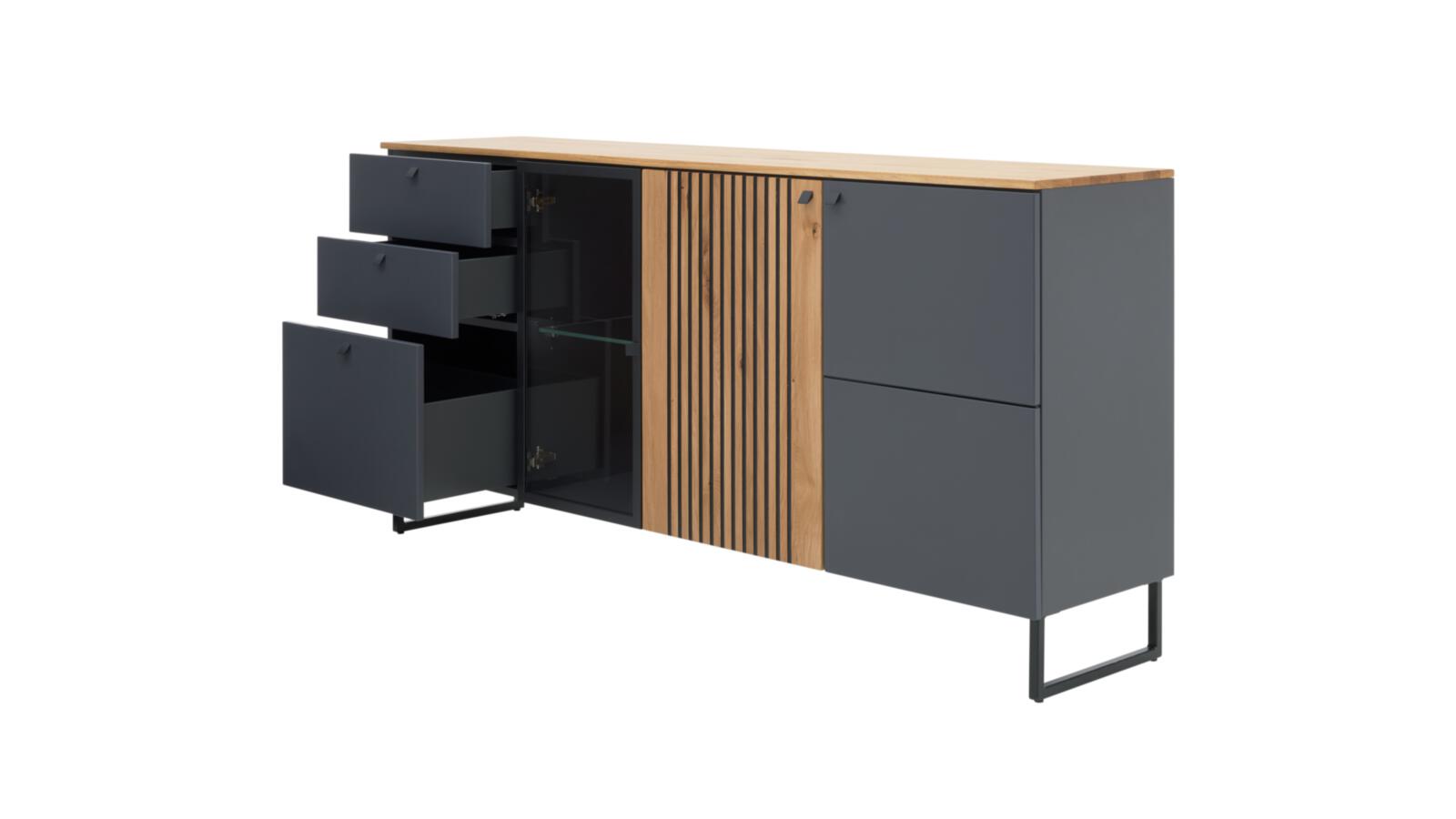 Interliving Sideboard INTERLIVING-5605 B/H/T ca.183x87x42cm in Lack quarzgrau