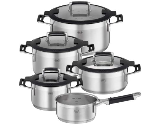 Rösle Topfset 5-tlg. SILENCE PRO, Topfset, Stainlessstahl, Induktion, 4-teilig, Bratpfanne