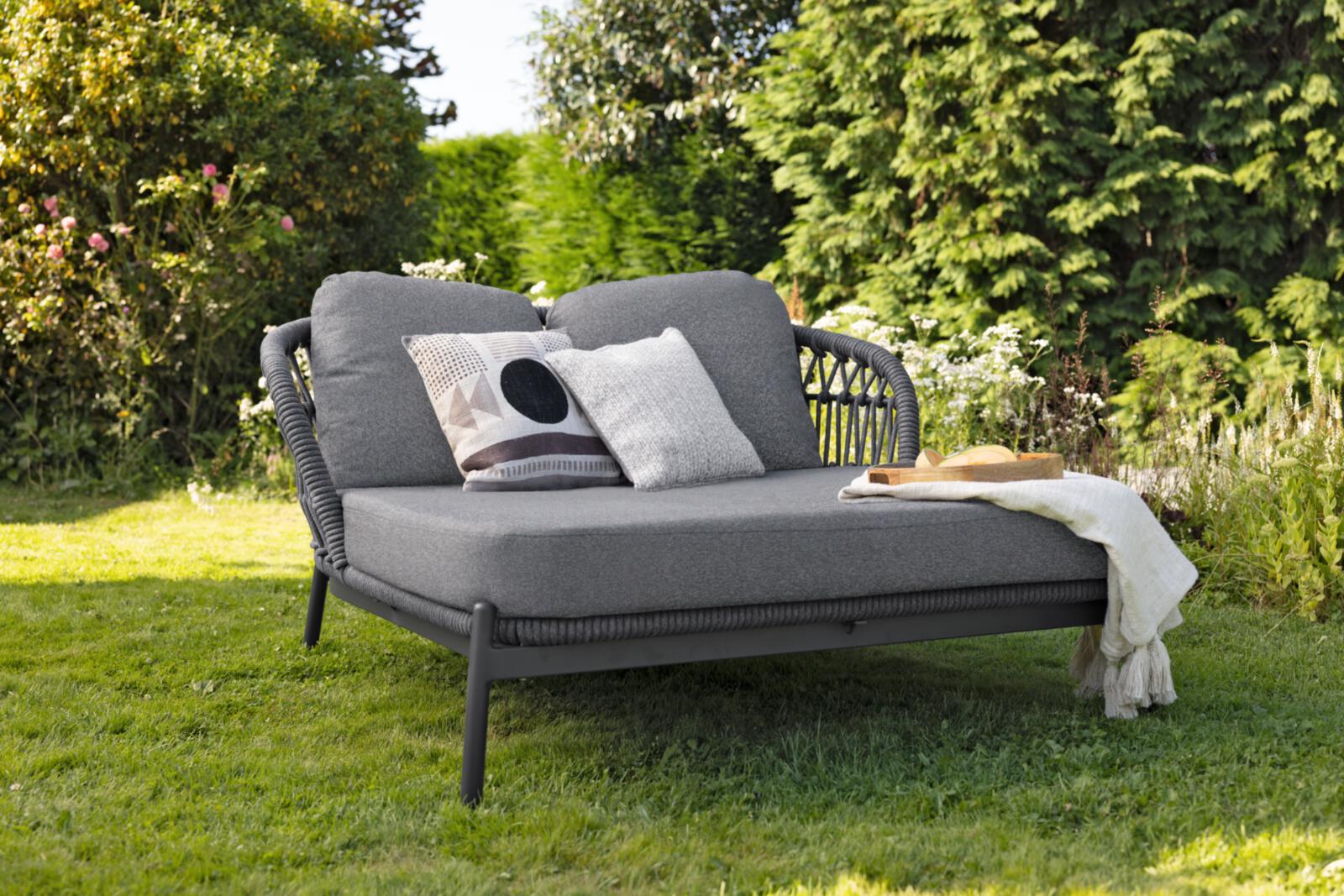 Interliving Doppelliege IL7013 164x149 in Rücken Rope anthrazit, Moebel, Kissen, Dekoration für Zuhause, Chaiselongue, Couch