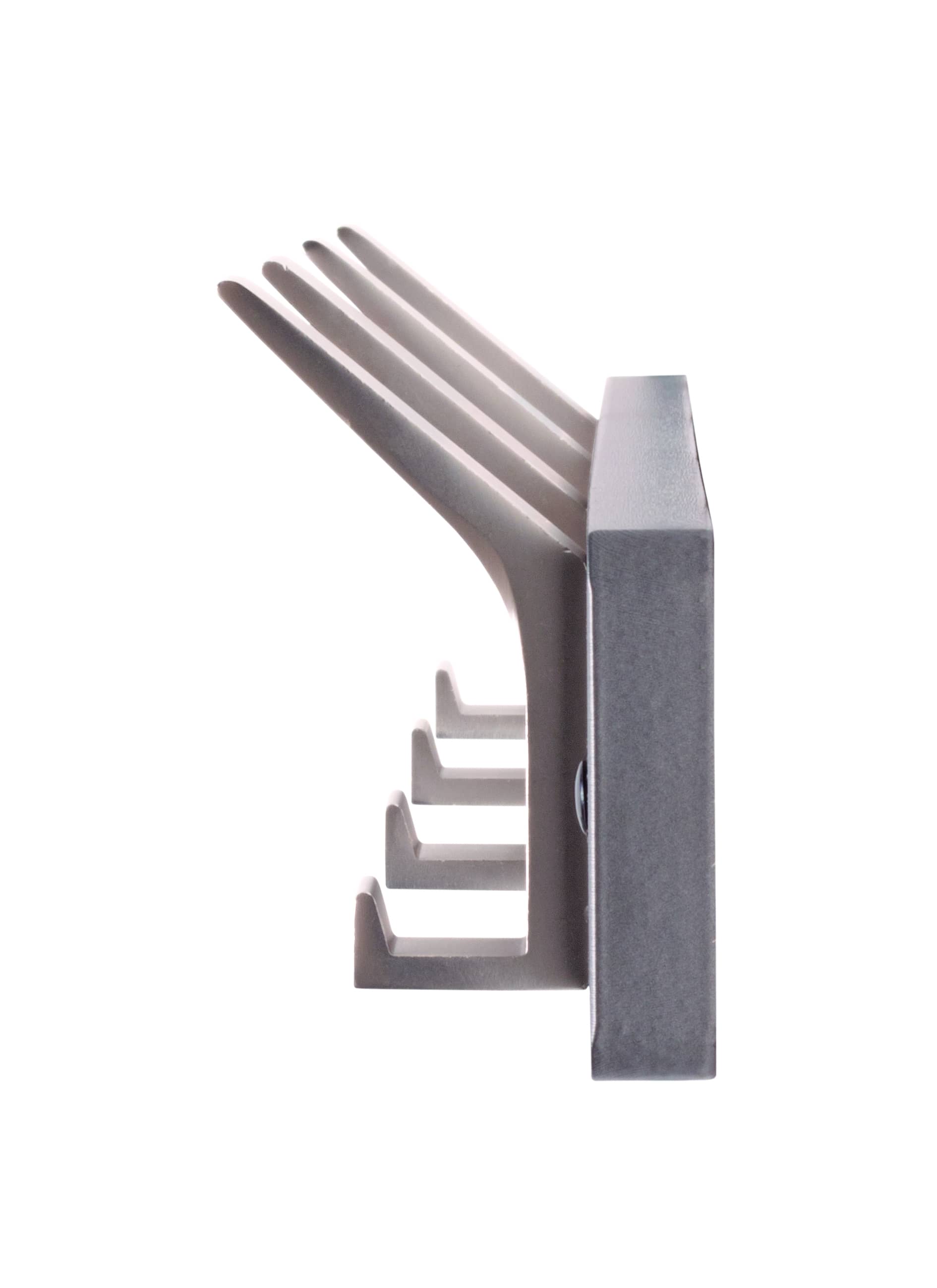 Haku Möbel Garderobenleiste TEDDY ca.B45 H10 T6 cm in MDF Dekor graumetallic, Handlauf, Besteck