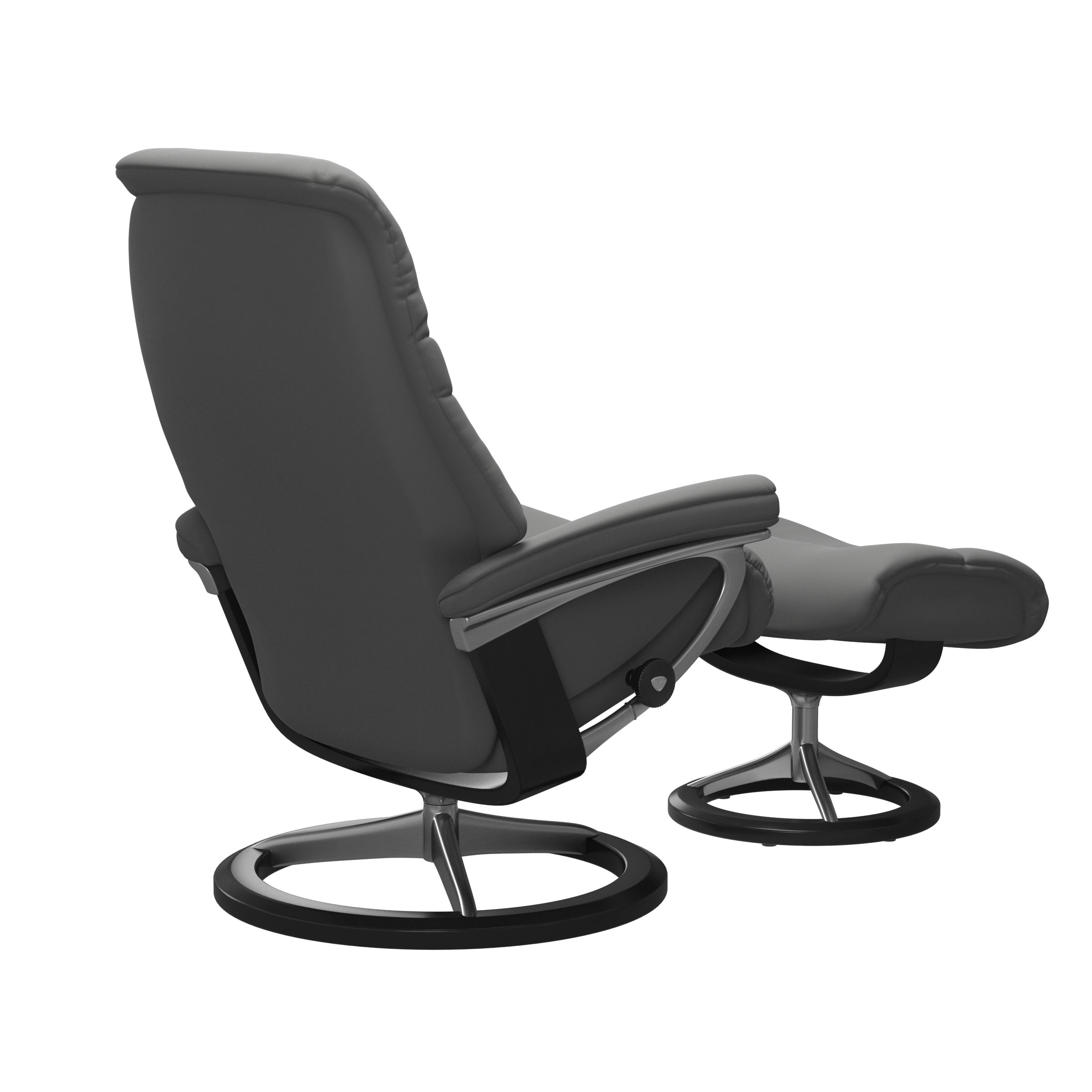 Stressless Sessel mit Hocker Sunrise Signature (L) in Leder Paloma Neutral grey