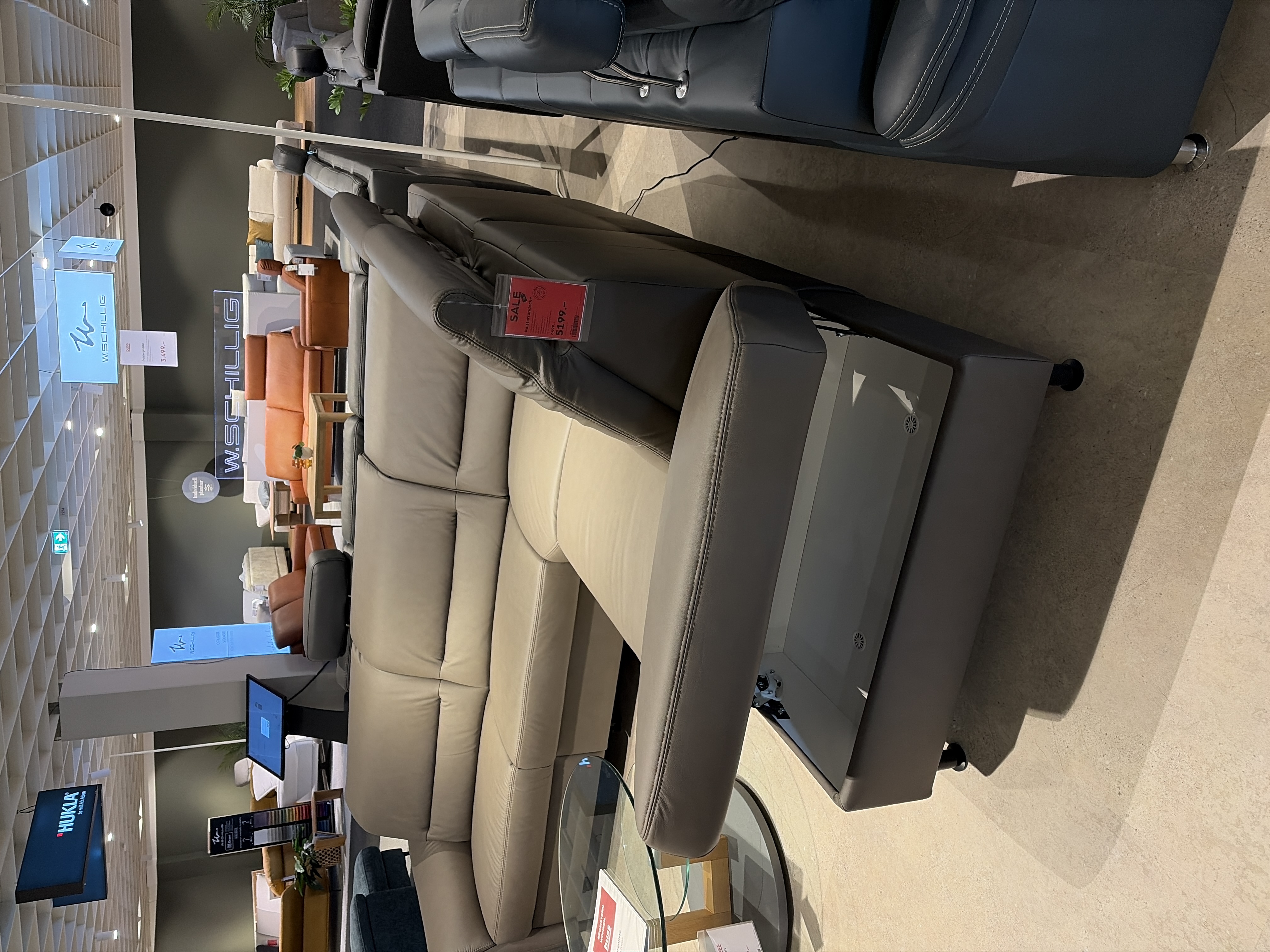 Modulmaster Polsterrundecke MM-PN1148 in Vivre greystone, Sofa, Sofagarnitur, Leder, Grau, Wohnzimmer