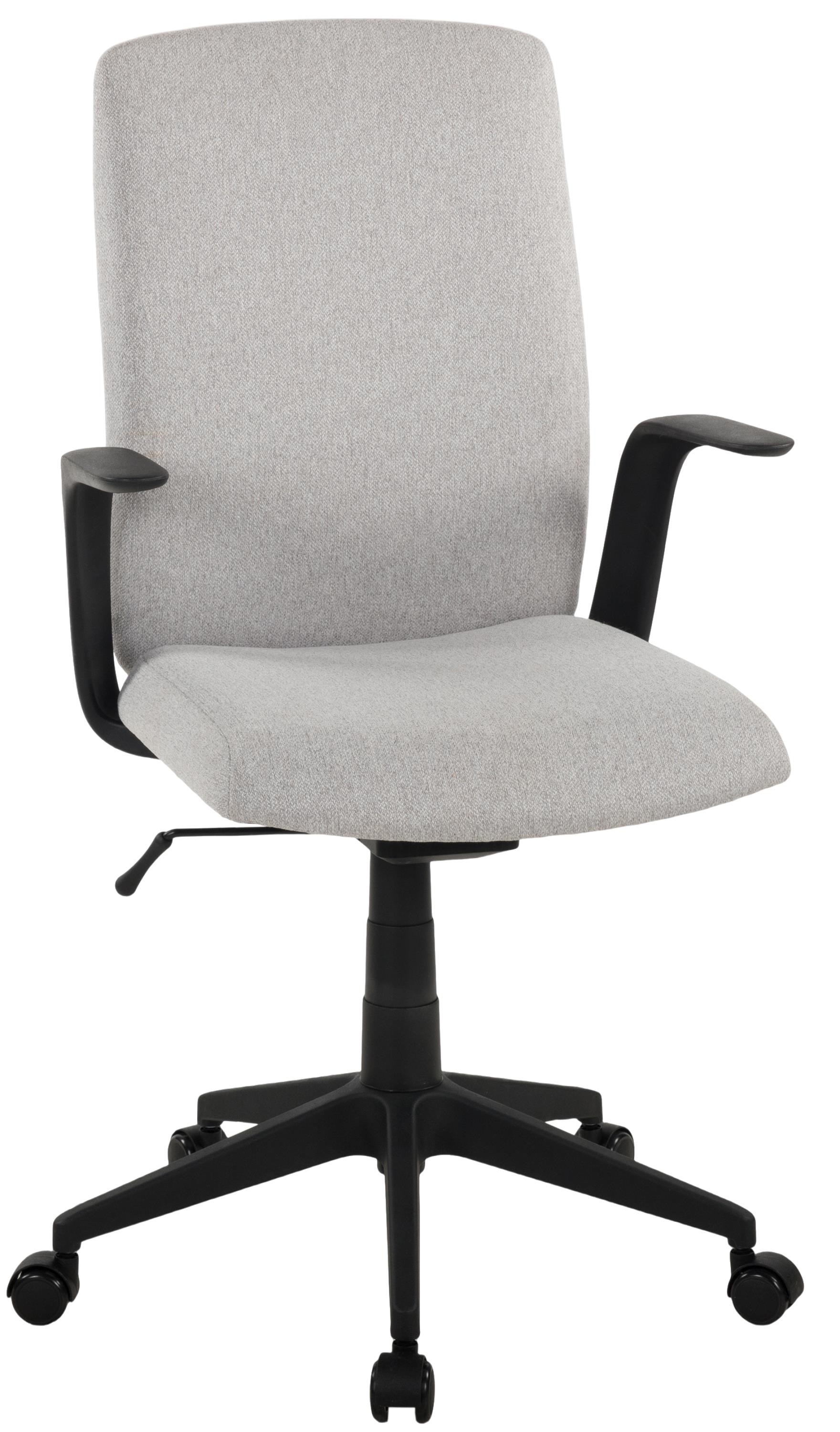 Drehstuhl FLORIS in Stoff 210 Grau // Drehstuhl // Bezug Webstoff Grau // Gestell und Armlehne Nylon in Schwarz, Moebel, Stuhl, Kissen, Dekoration für Zuhause