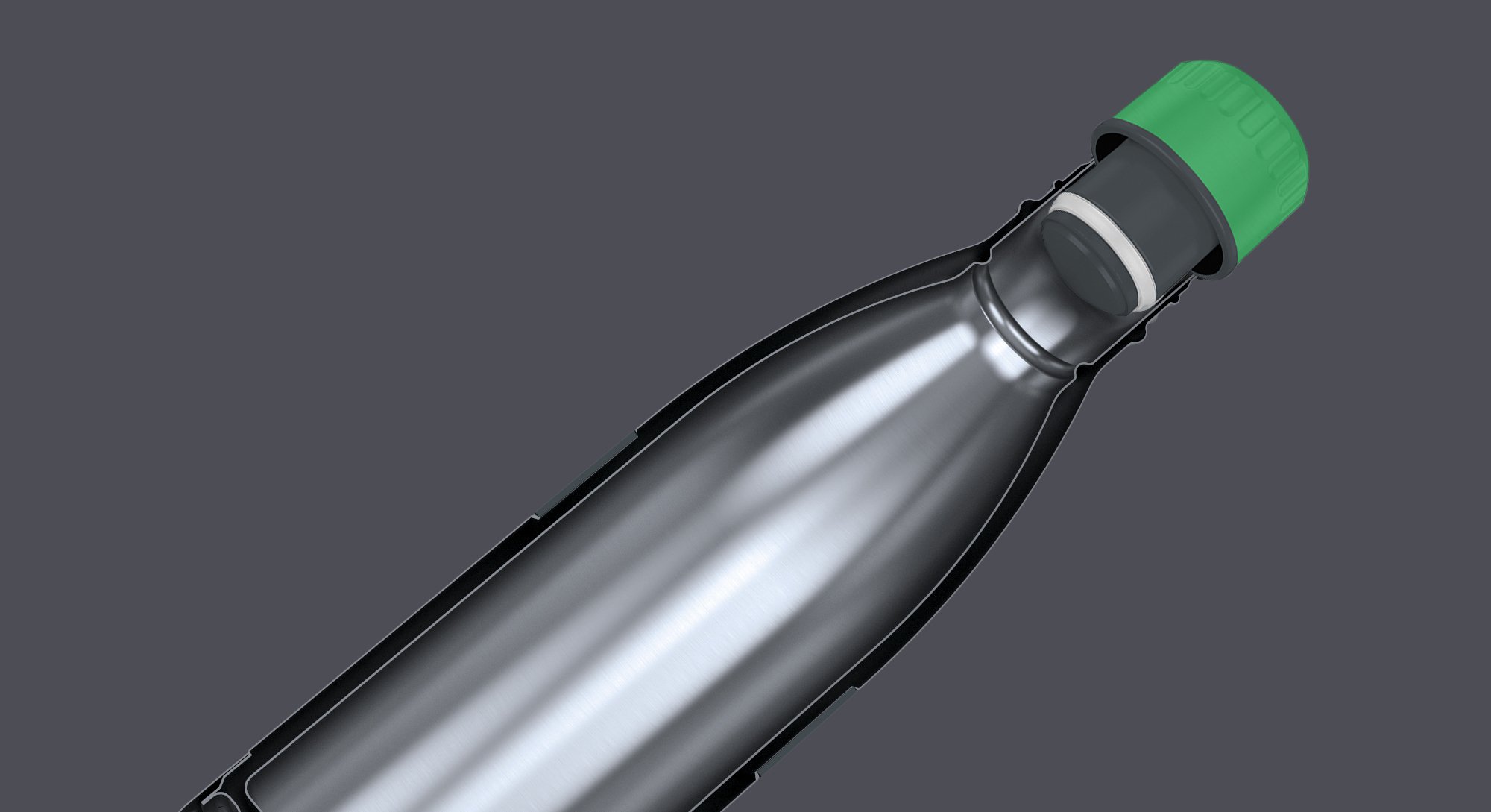 boddels Trinkflasche Twee 500ml in Anthrazit/Grün