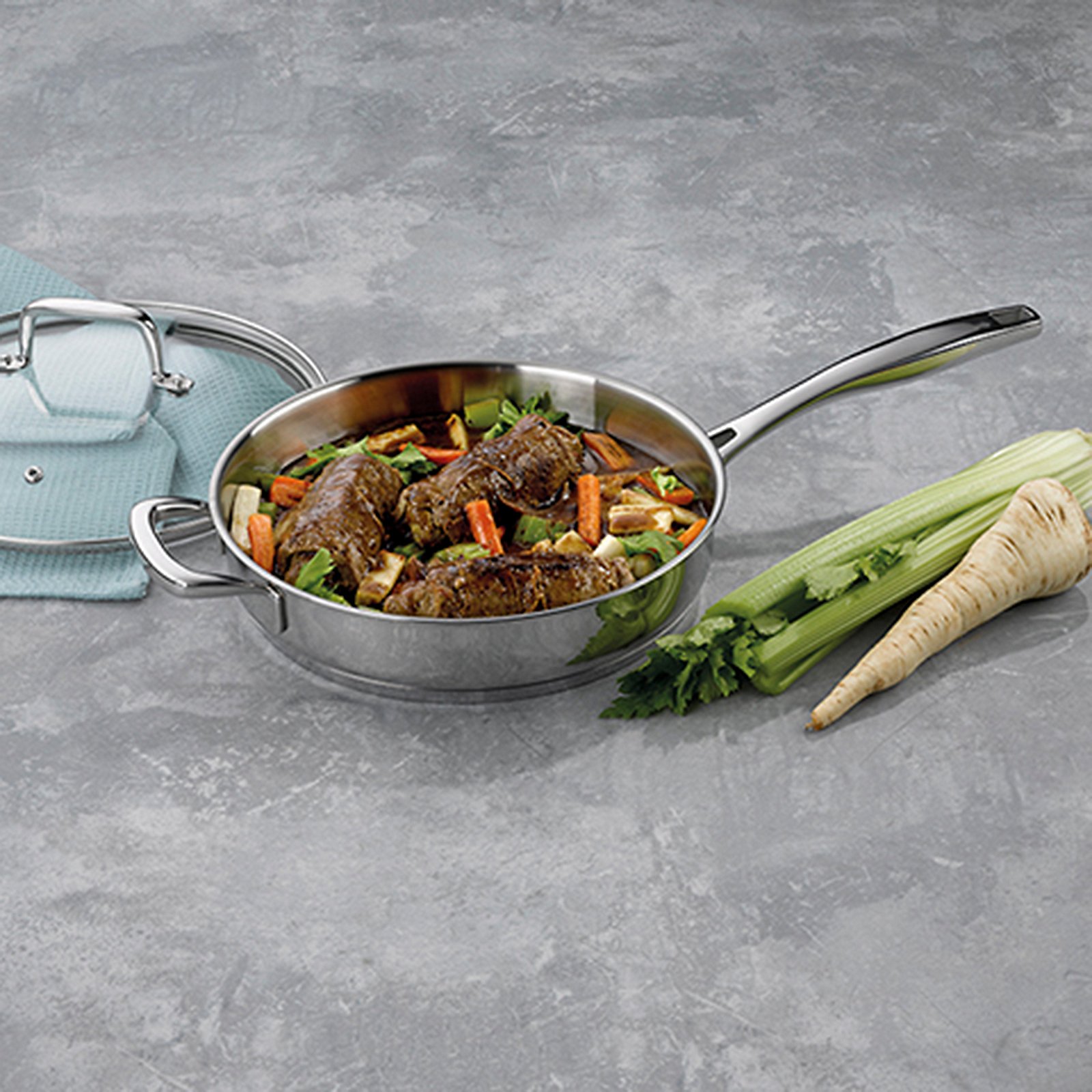 Kela Schmorpfanne Flavoria FLAVORIA in Silber Glänzend, Kochtopf, Kochgeschirr