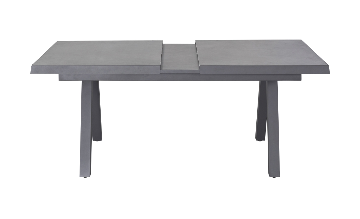 L.C. Wholesaler Ausziehtisch VIVERA ca. 160(210)x100cm in Keramik Betonoptik/Aluminium anthrazit, Moebel, Tabelle, Esstisch, Kaffeetisch, Schreibtisch