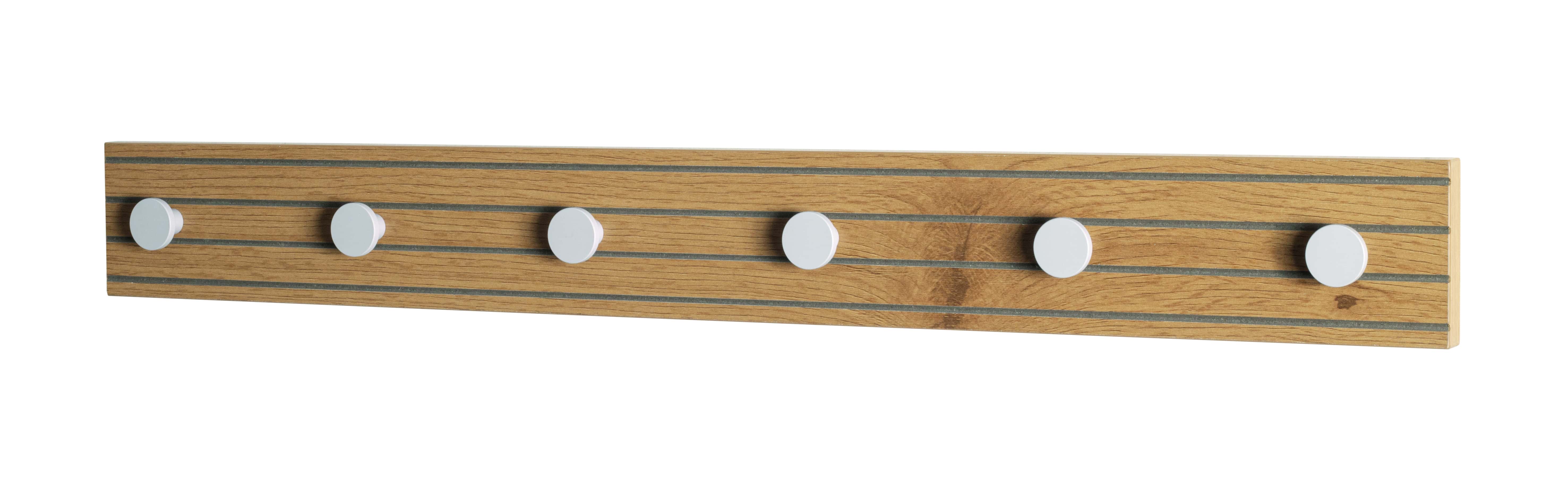 Haku Möbel Garderobenleiste POLAR ca.B80 H9 T4 cm in MDF Dekor Eiche natur, Holz, Kleiderständer, Postfach