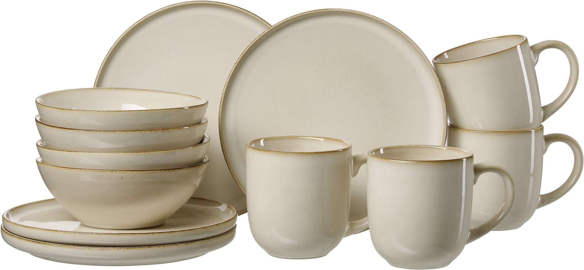 Ritzenhoff & Breker Frühstücksset OLIVIA 12-tlg. aus Steingut beige