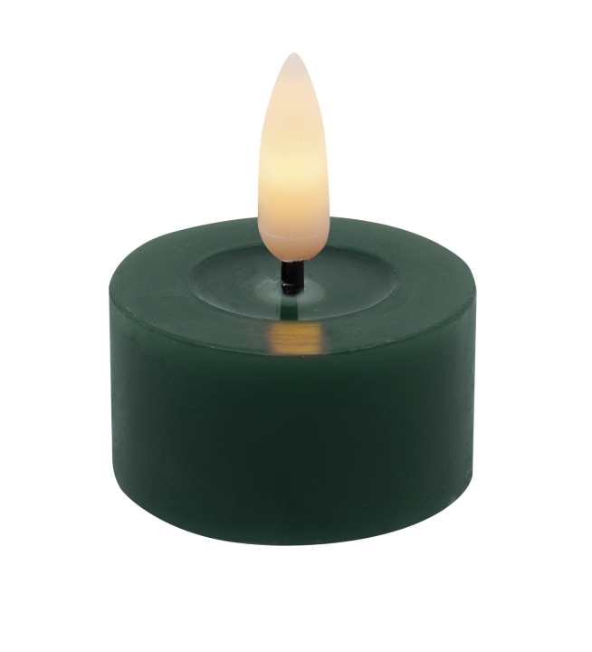 L.C. Wholesaler LED-Teelicht 2er-Set WINTER ca. Ø 4,5, H 2,5cm in Winter green smooth