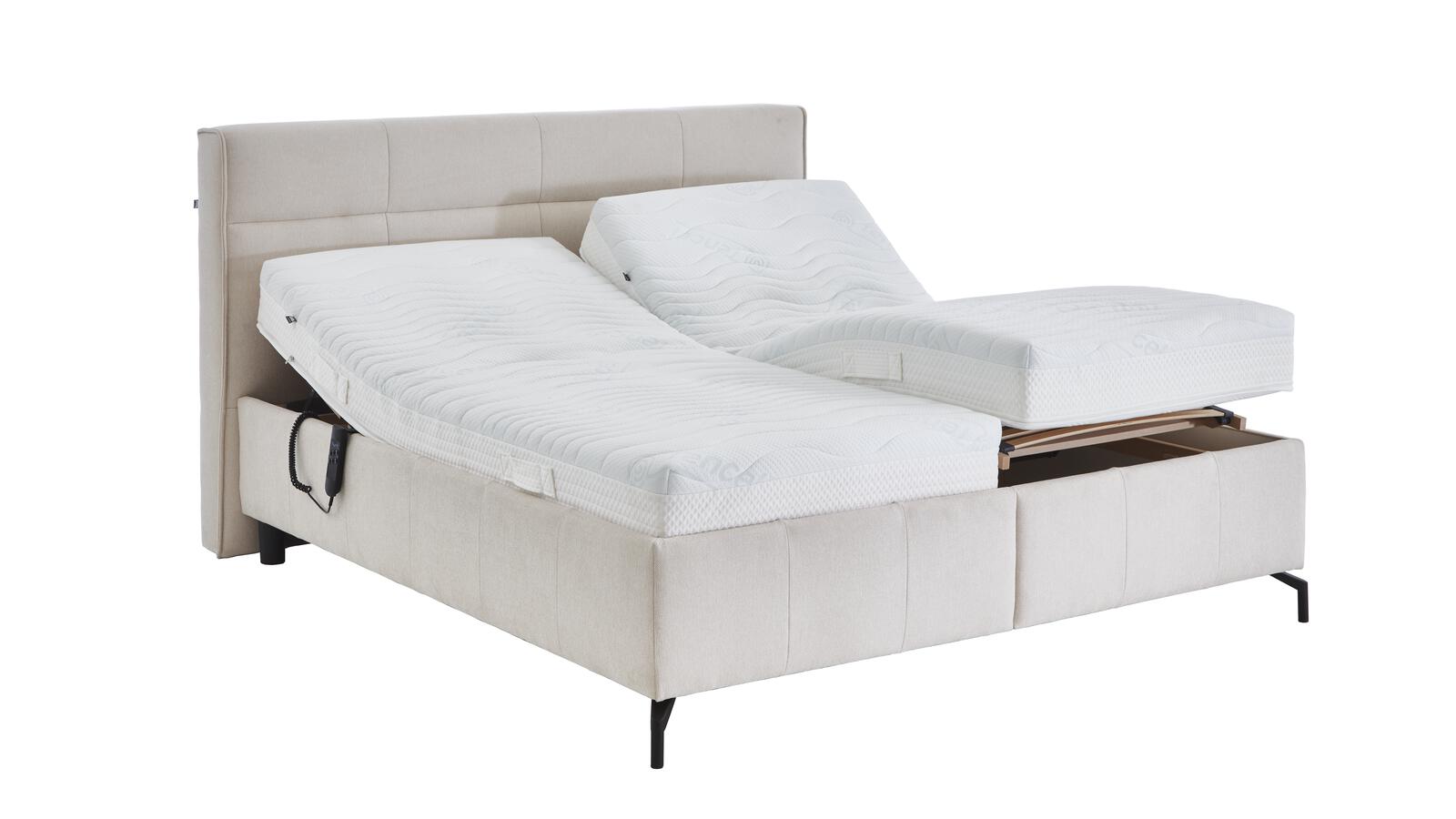Polsterbett Pheline ca. 180x200cm in Stoff creme