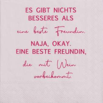 Cocktailserviette Es gibt nichts Besseres als..., text, quote, pink, handwritten, card