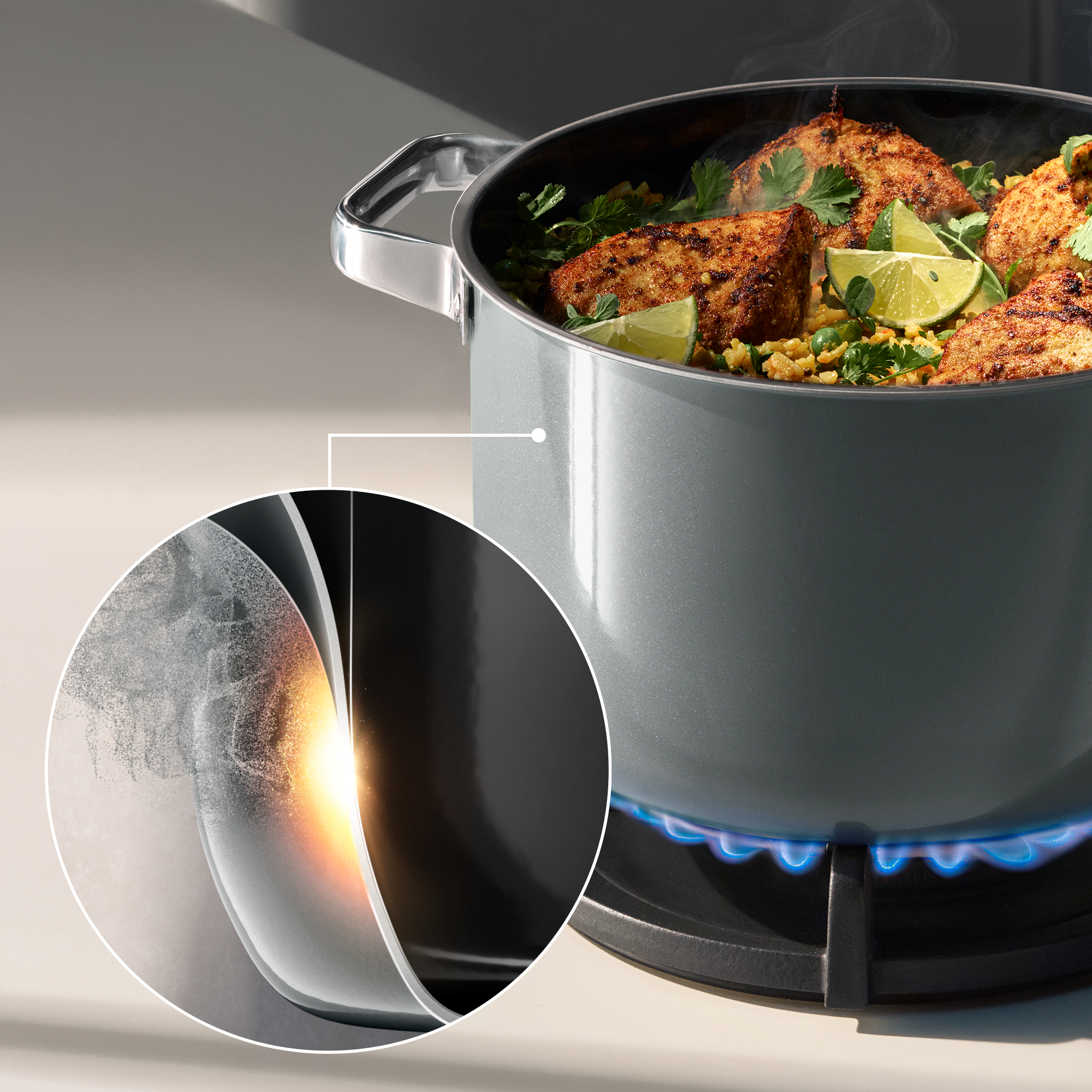 WMF Fusiontec Mineral Pro, Schmortopf mit Deckel, 28 cm, Platinum in Platinum grau, Topf, Pfanne, Küchenutensil, Töpferspfanne, Servierbehälter