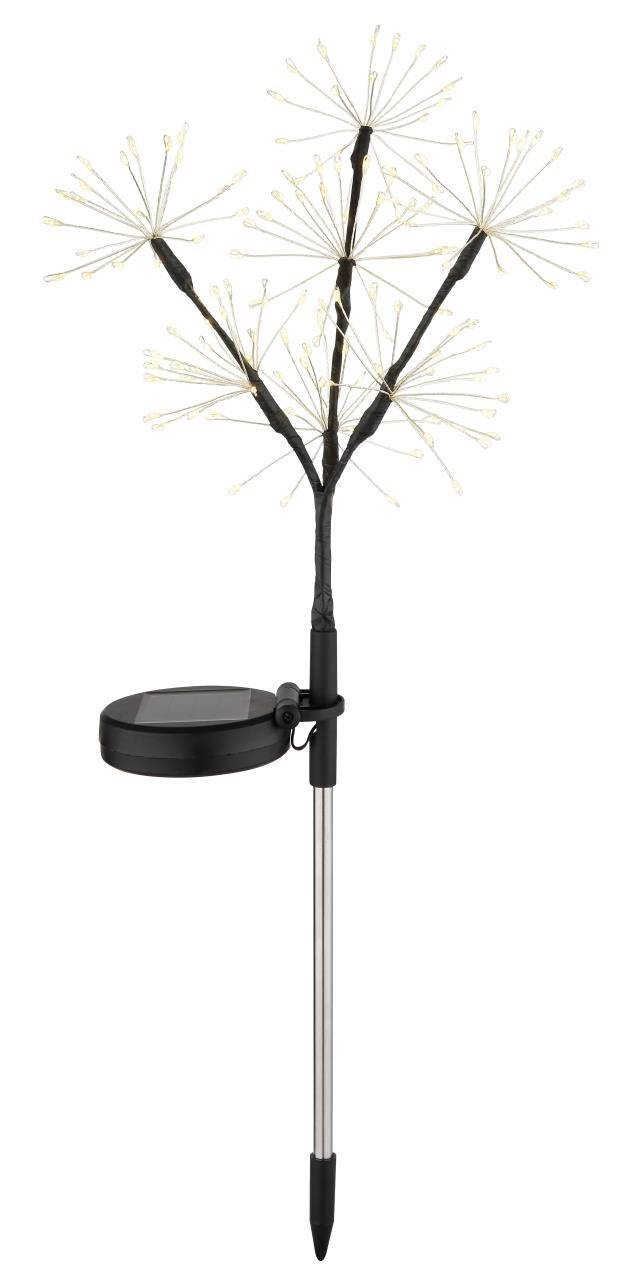 Globo LED-Solarleuchte SOLAR 140-flammig in Farbe Schwarz matt, Blume, Pflanze
