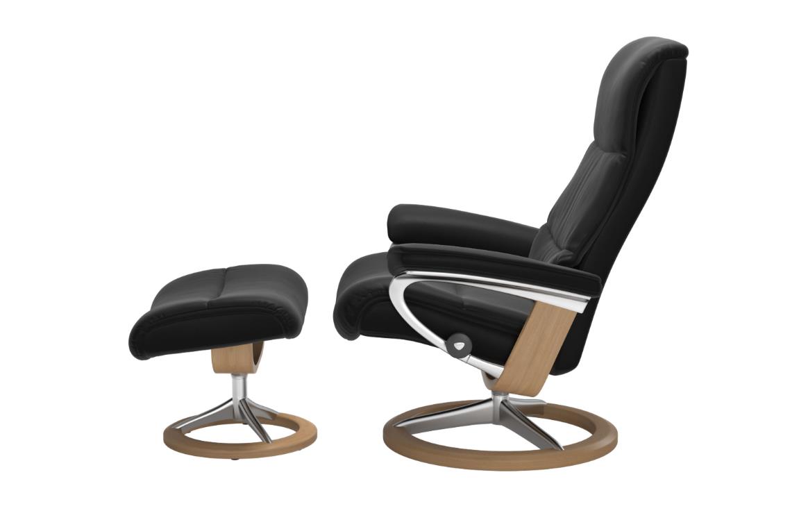Stressless Sessel mit Hocker VIEW ca. B82 H109 T138 cm in Leder Paloma 19 black