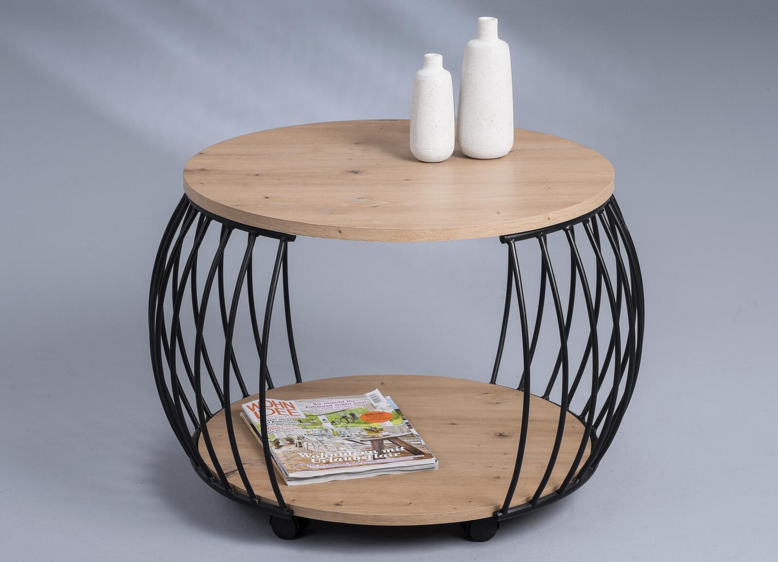 Couchtisch PEKING 2 in Holzfarben M2 Kollektion Couchtisch Peking in Artisaneiche Nachbildung/Metall