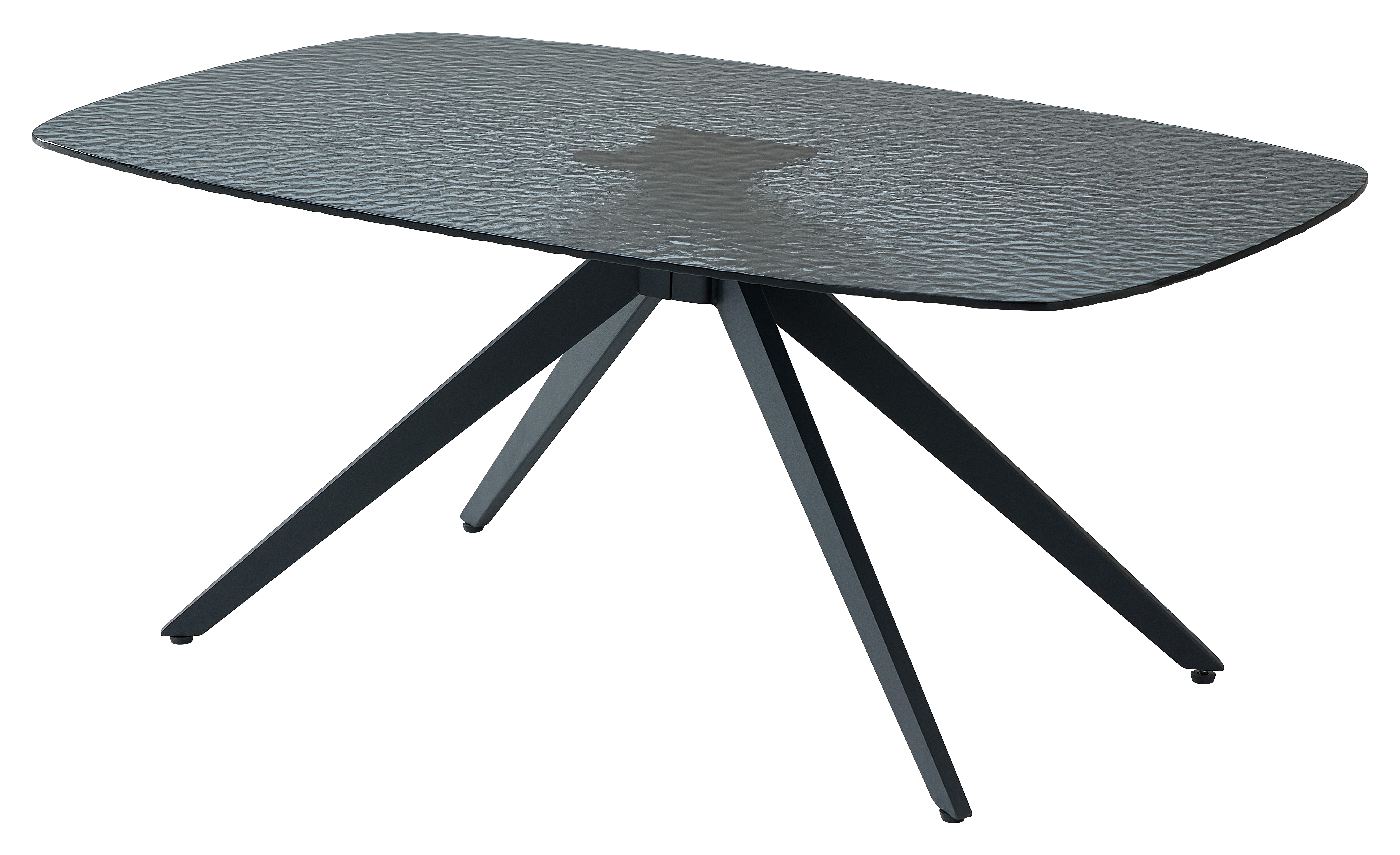 Stolkom Couchtisch ELIAS ca. B110 H44 T70 cm in Glas schwarz/Met.schwarz
