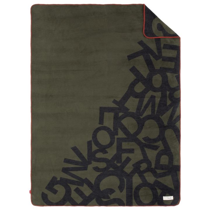 s.Oliver Jacquard-Decke 150x200cm in Farbe anthrazit/khaki