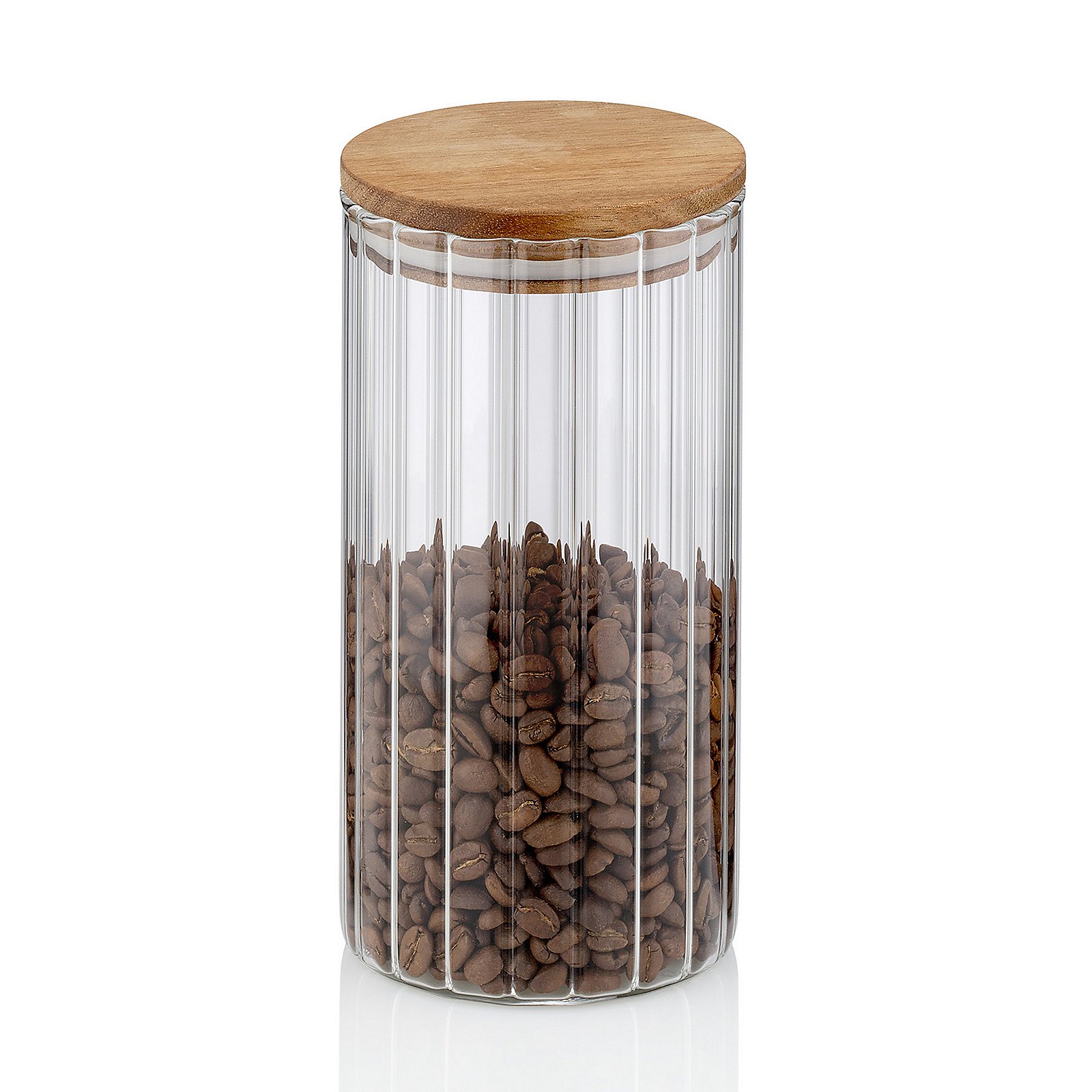 Kela Vorratsdose Dorothea 1,1L DOROTHEA in transparent, Kaffee, Kaffee Bohnen, Kaffeedose, Glasbehälter, Holzdeckel, Kaffee, Kaffeebohnen, Glasbehälter, Holzdeckel, Aufbewahrungsdose