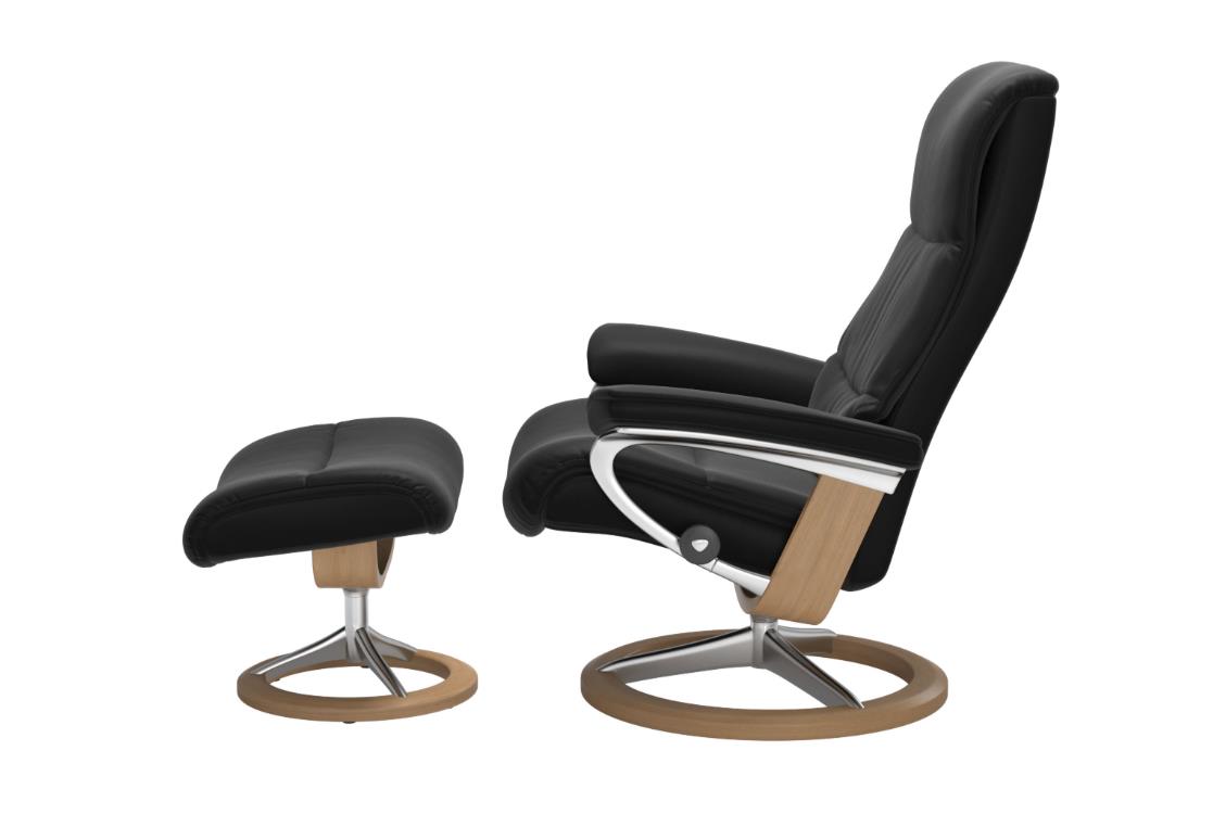 Stressless Sessel mit Hocker VIEW ca. B91 H110 T142 cm in Leder Paloma 19 schwarz