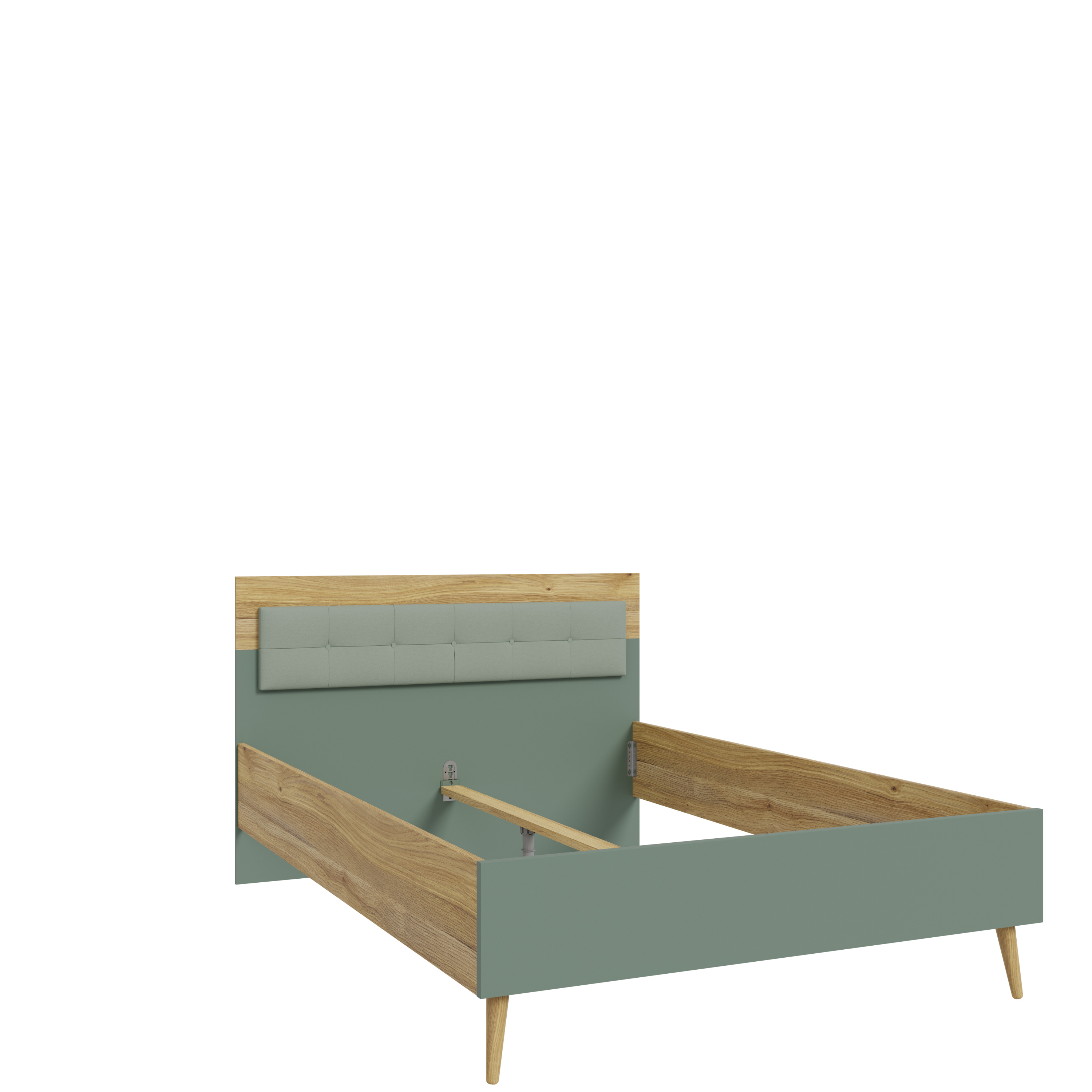 Forte Fabryki Mebli Bett WHENUA ca. 140x200cm in Mauvella Oak/Sage