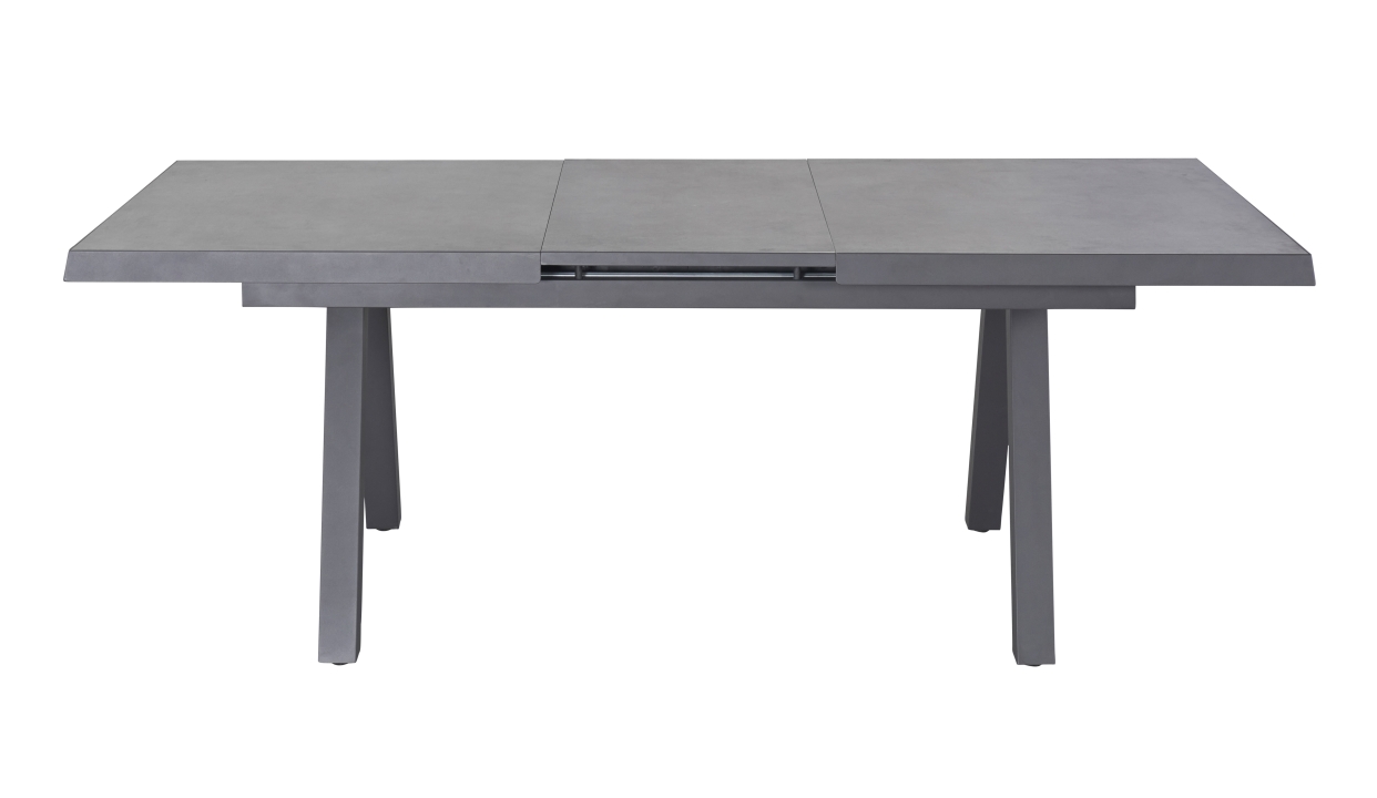 L.C. Wholesaler Ausziehtisch VIVERA ca. 160(210)x100cm in Keramik Betonoptik/Aluminium anthrazit, Moebel, Tabelle, Esstisch, Kaffeetisch, Schreibtisch