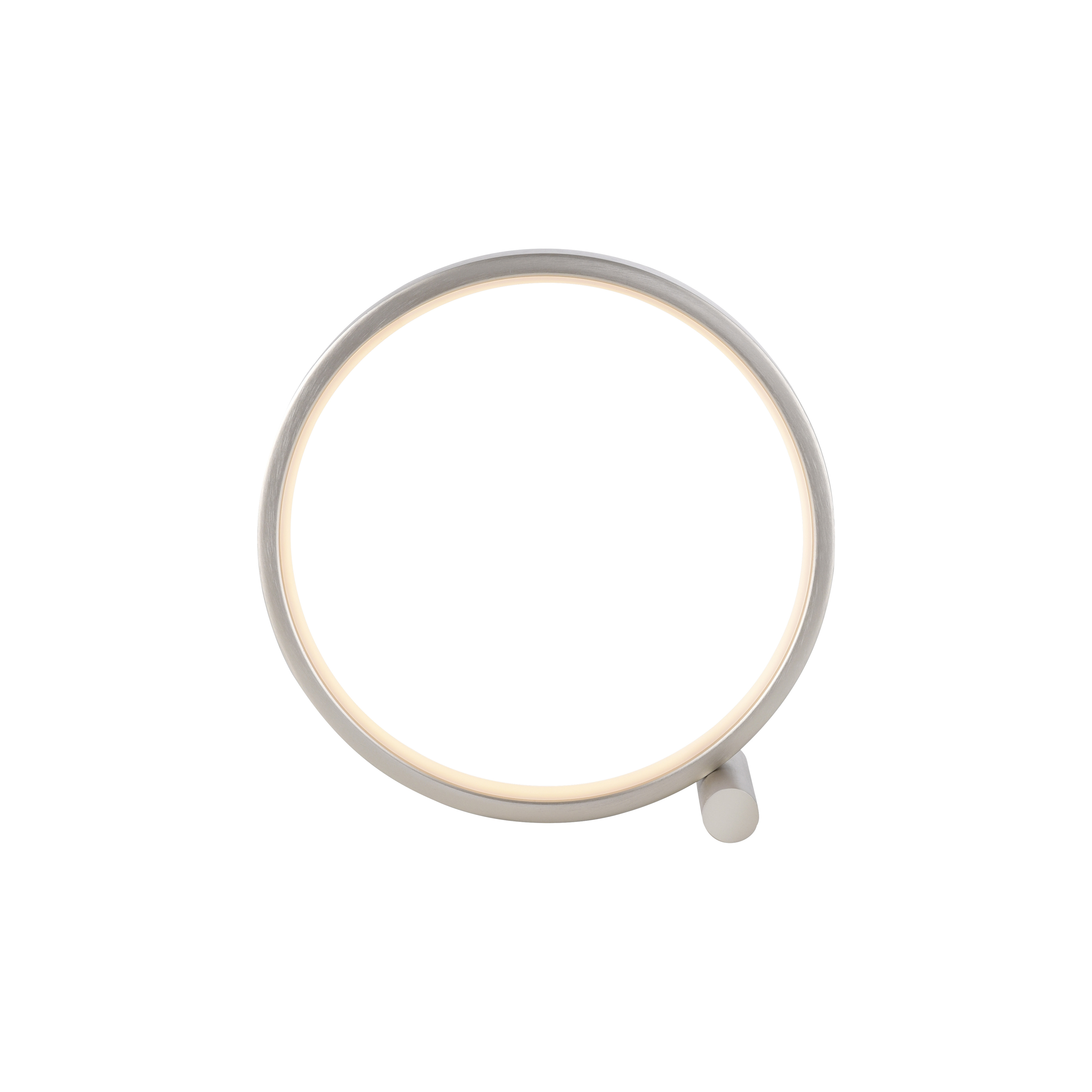 LED-Tischleuchte MINI RITUS 1-flammig in Farbe silber, LED-Ring, Kreisleuchte, dimmbar, modern, sanftes Licht