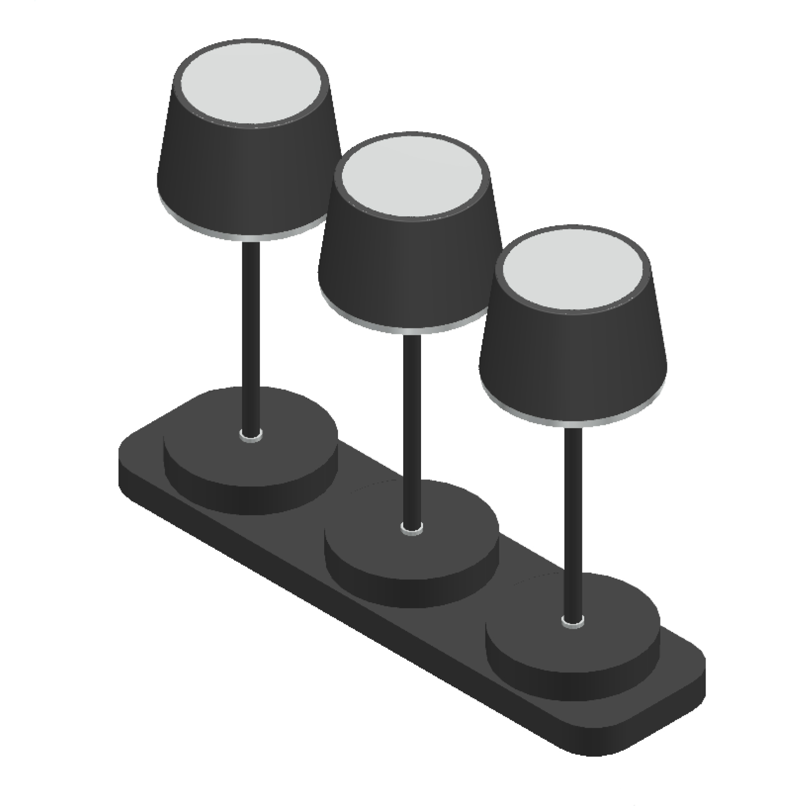 FH Lighting LED-Tischleuchte Set GARDO in Kunststoff sandschwarz, Lampe