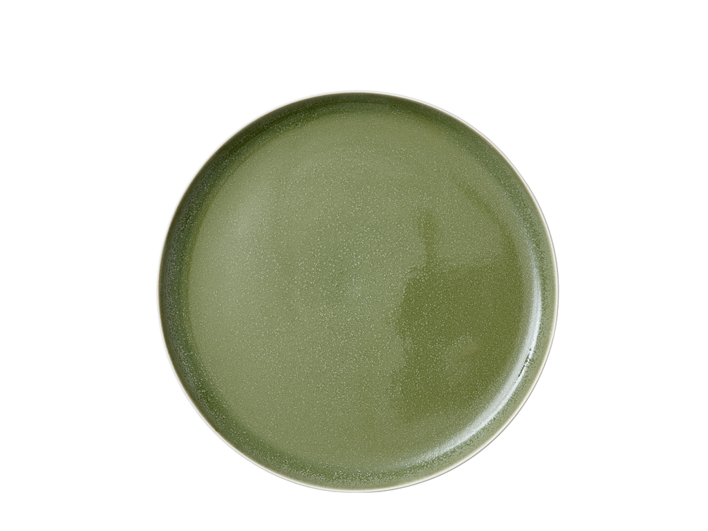 F&H Speiseteller STUDIO ROUND NORTH in Farbe Matte white/Shiny moss