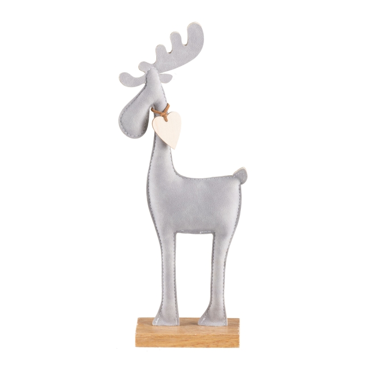 Gasper Lederimitat Hirsch 2fa.sort in Farbe Hellgrau, Figur