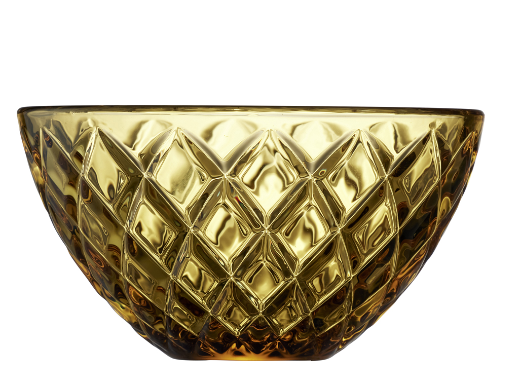 Lyngby Glas Schale 12 cm in Farbe amber