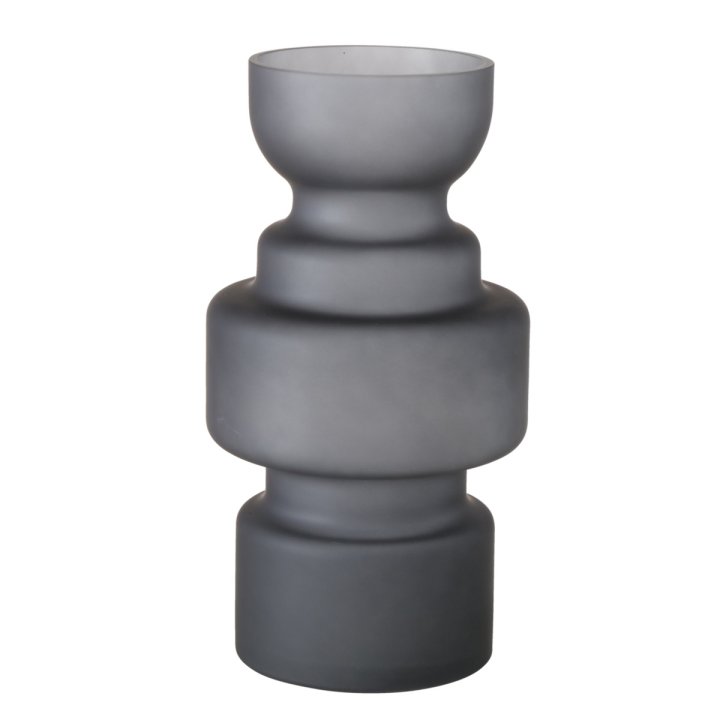  // Vase // Glas grau lackiert // Höhe ca. 30 cm // Durchmesser ca. 16 cm