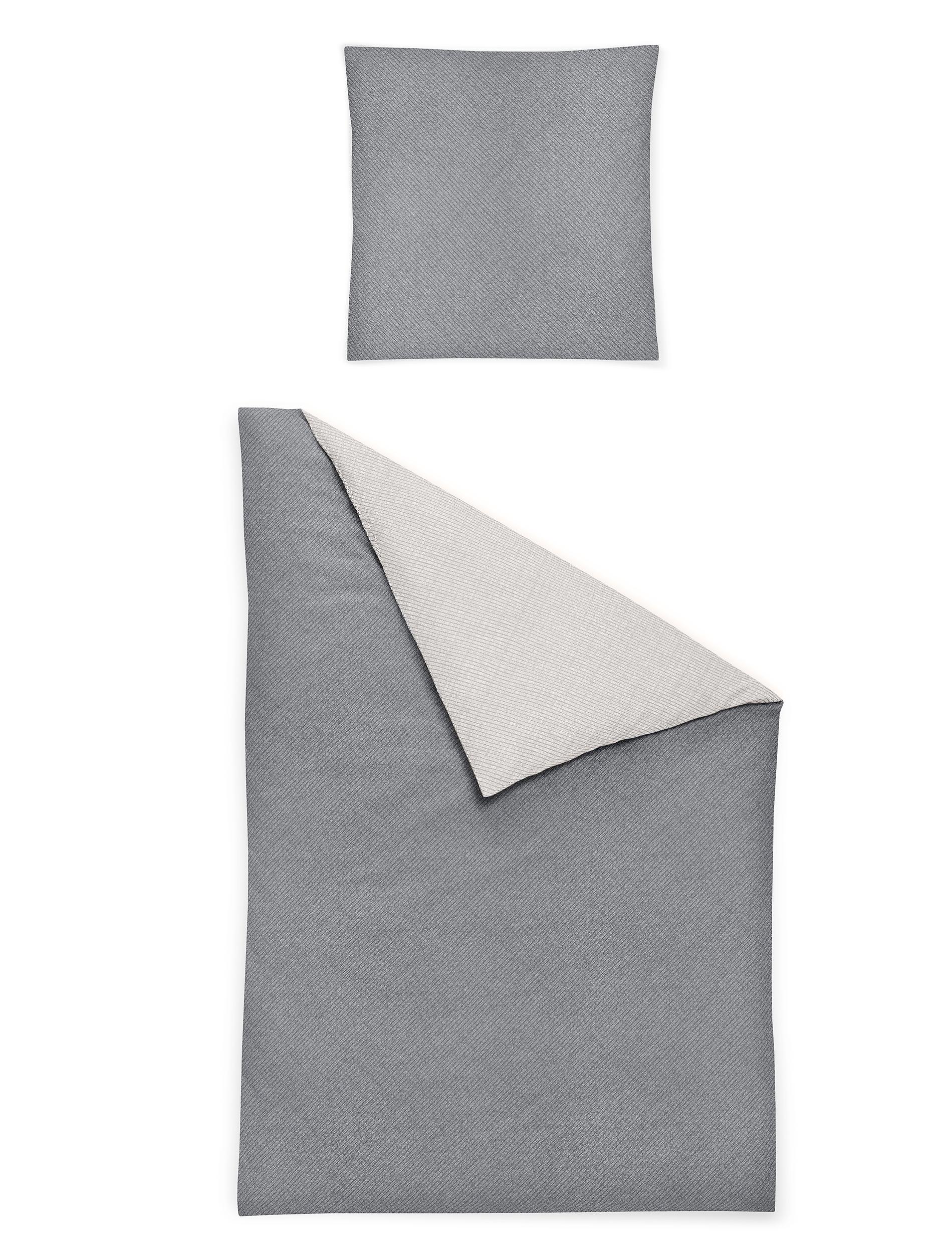 Irisette Edel-Feinbiber Bettwäsche KOALA ca. 155x220cm in Farbe grau