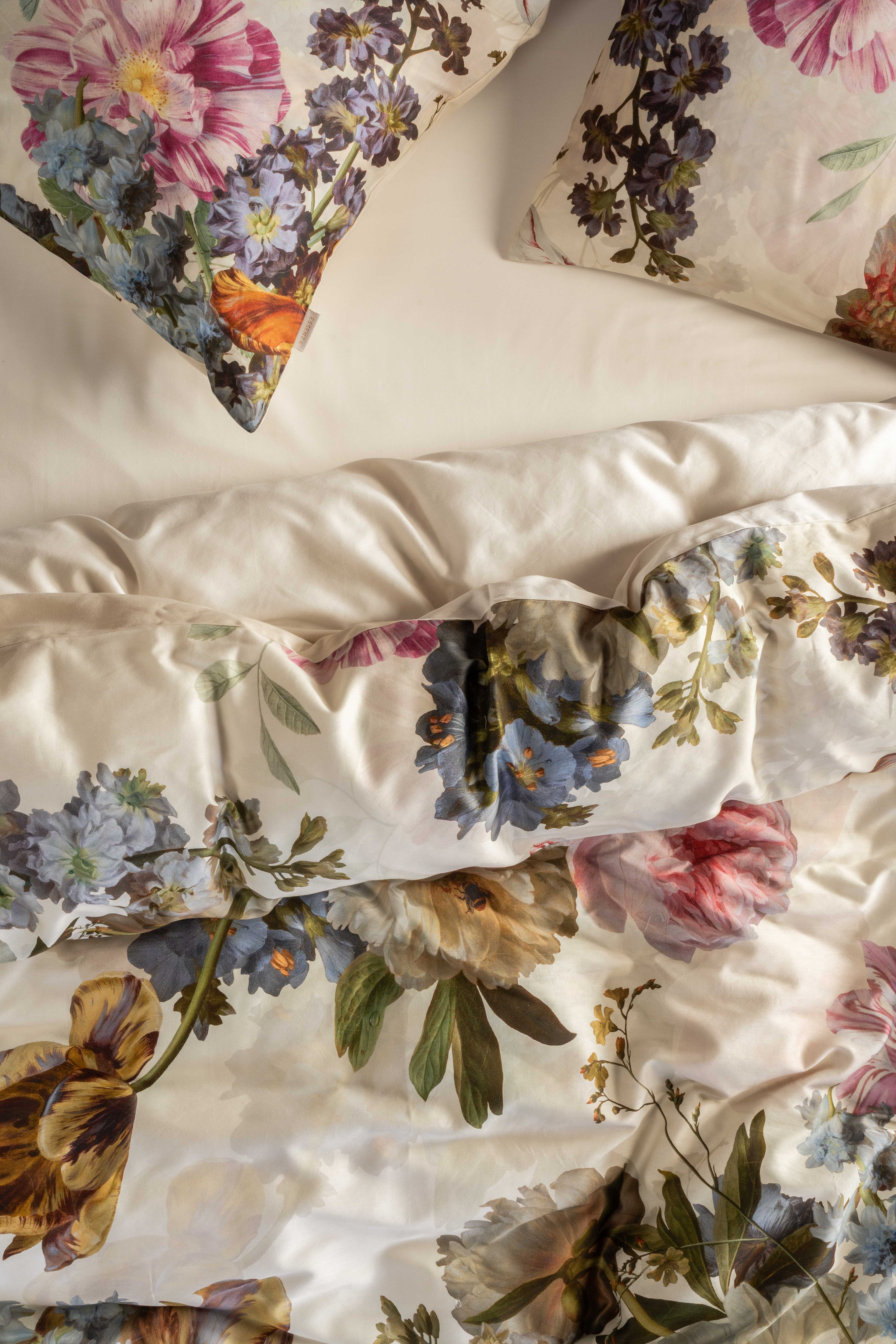 Bettwäsche ROSABELLE ca. 155x220cm in Farbe Vanilla, Bettwäsche, Floral, Blumenmuster, Kissenbezug, Bettlaken