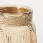Boltze Windlicht Sunio H: 21 cm SUNIO in Glas lackiert/Jute