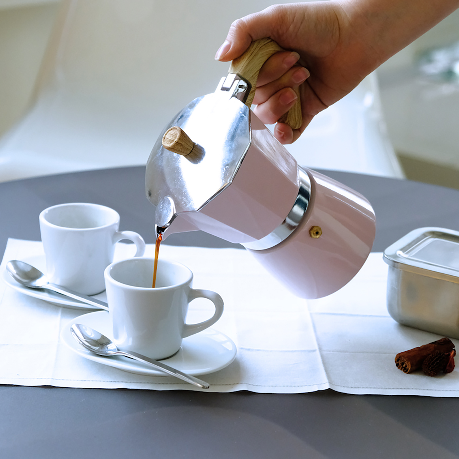 Profino Venezia - Espressokocher, rosa, 6 Tassen