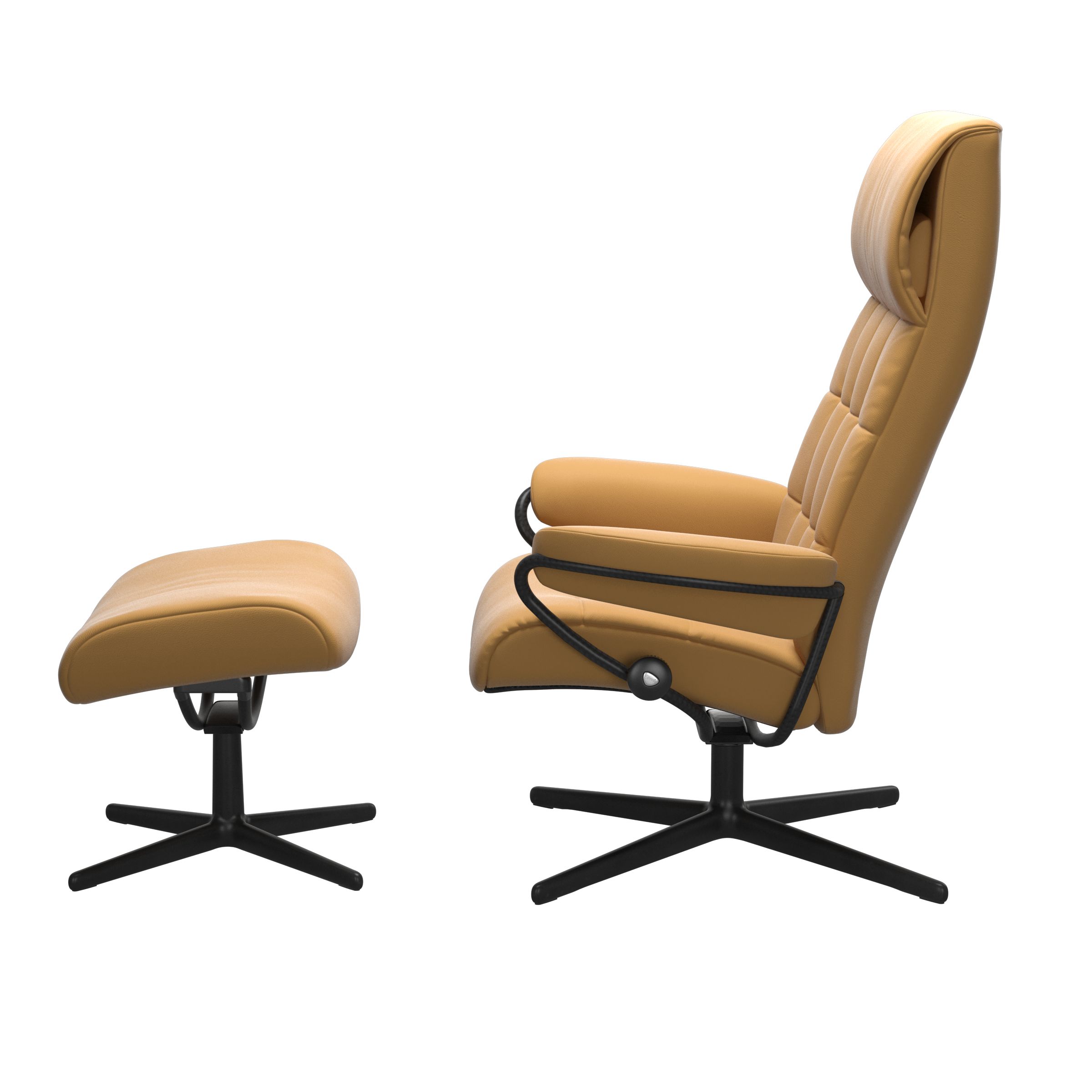 Stressless Sessel mit Hocker London Cross (M) in Leder Paloma Honey