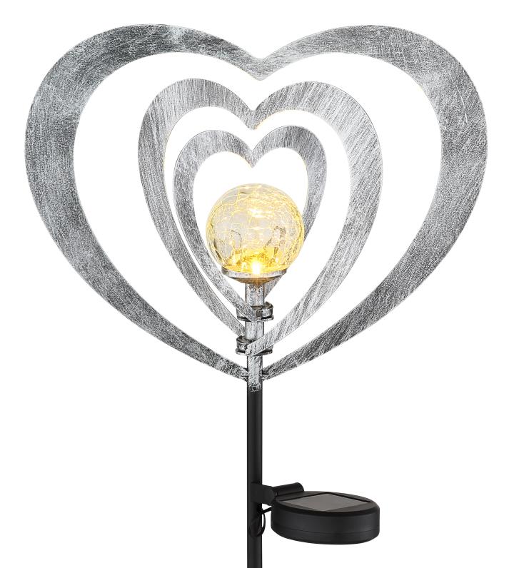 Globo LED-Solarleuchte SOLAR 1-flammig in Farbe Silbergrau, Schwarz matt , Lampe