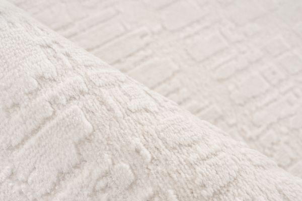 Webteppich GALA ca. 200x290cm in Farbe ivory, textured, cream, Stoff, weich, mustert